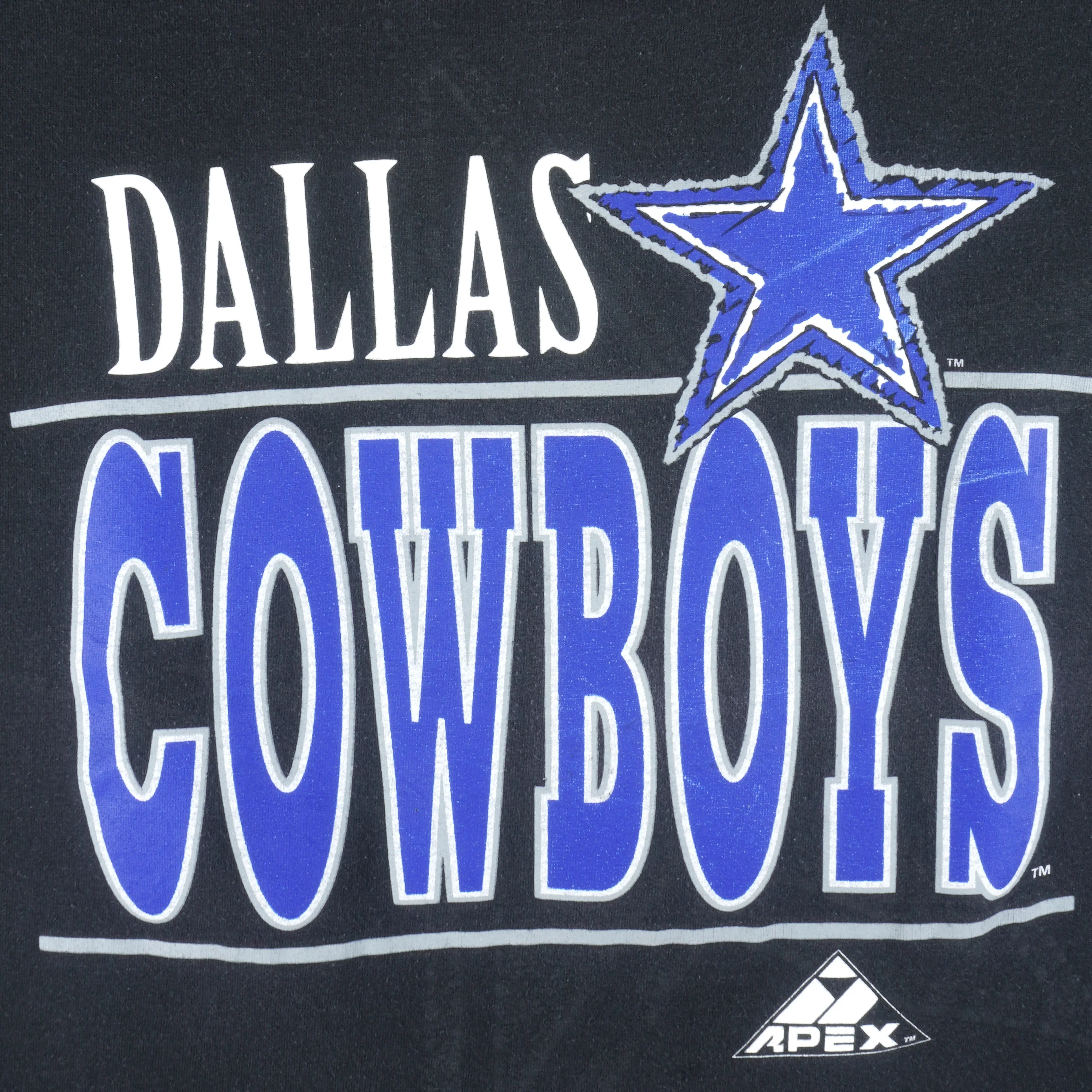 NFL (Apex One) - Dallas Cowboys Big Logo T-Shirt 1990s Medium - Image 3