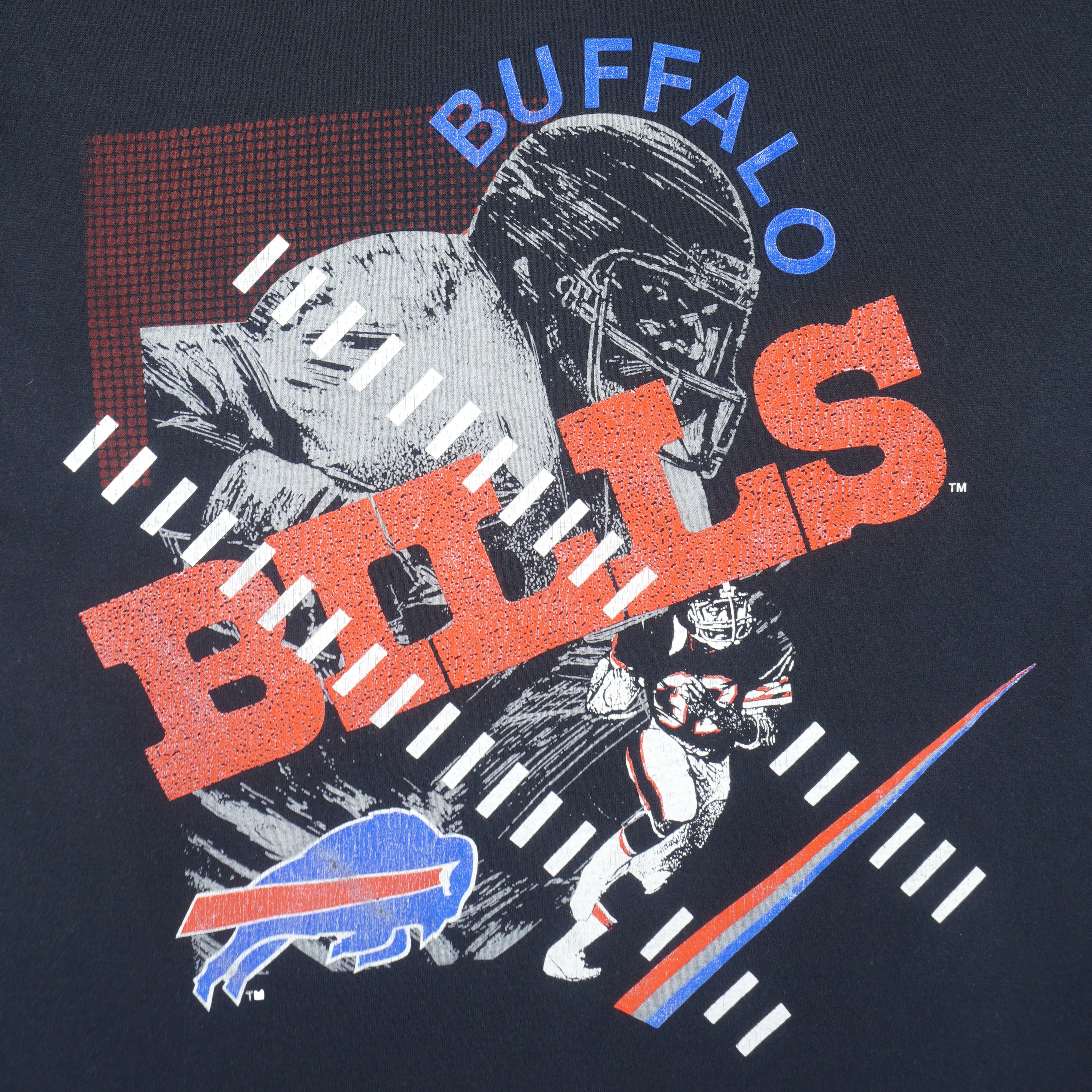 NFL (Best) - Buffalo Bills Football Single Stitch T-Shirt 1990s Large - Image 3