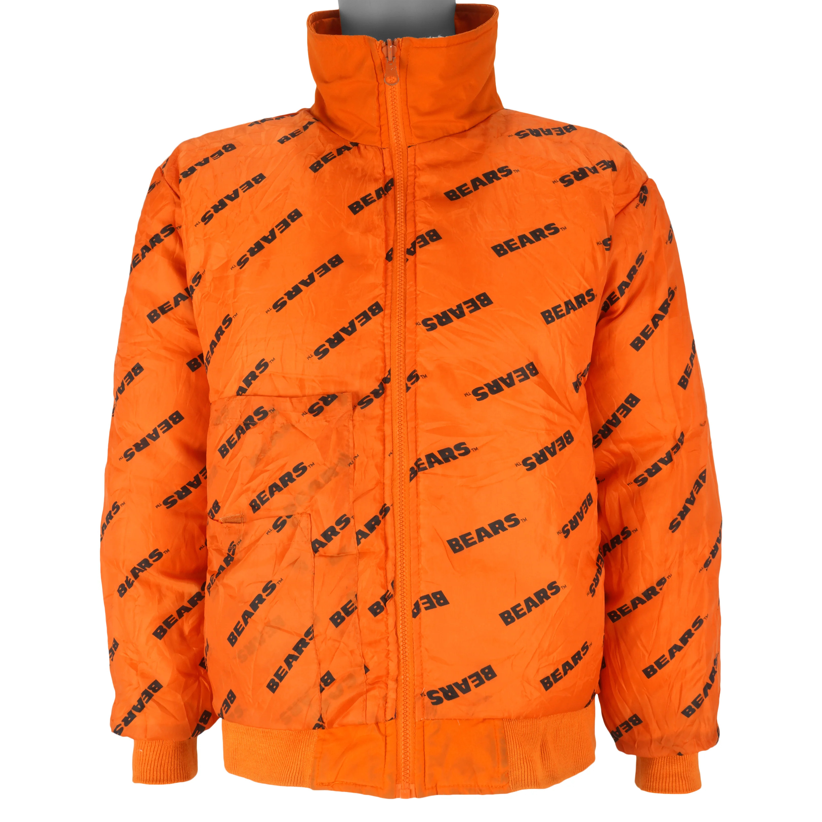 NFL - Chicago Bears Monogram Reversible Jacket 1990s Medium - Image 3
