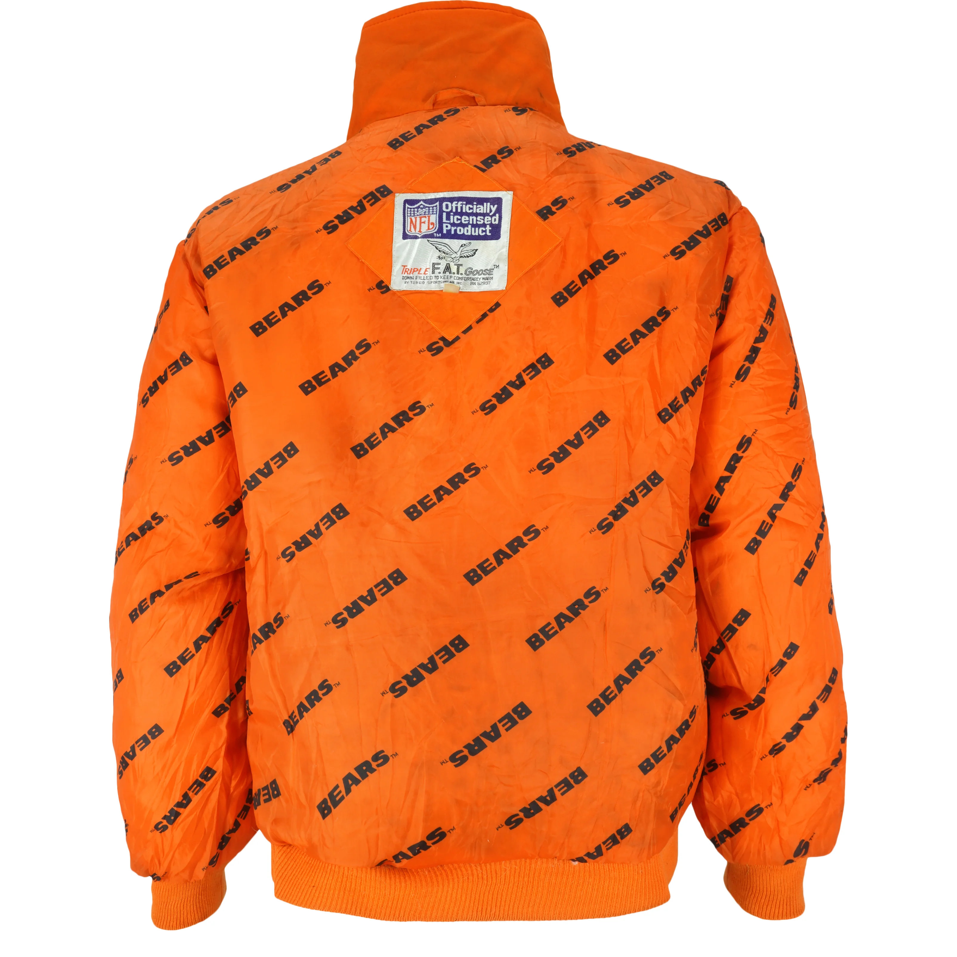 NFL - Chicago Bears Monogram Reversible Jacket 1990s Medium - Image 4