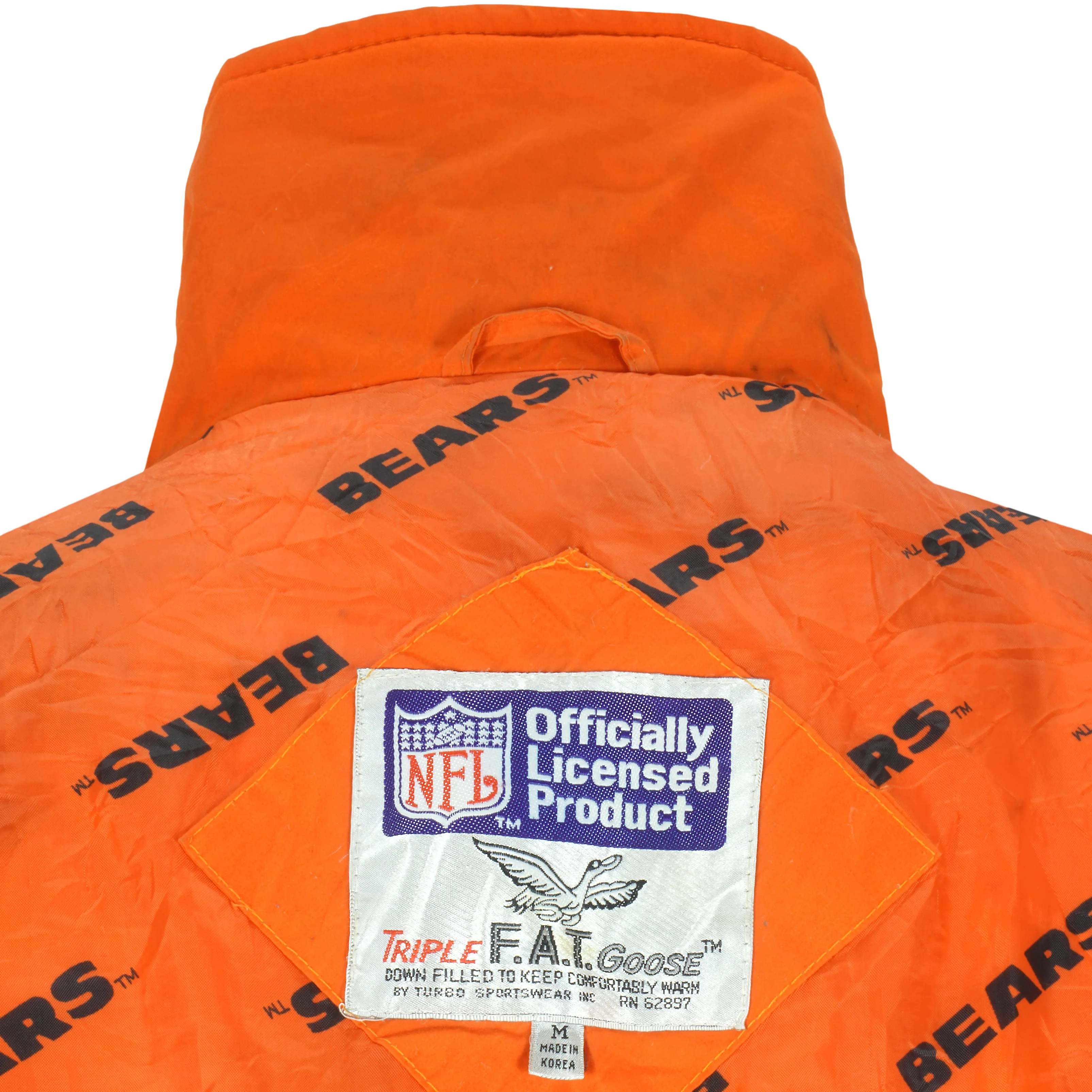 NFL - Chicago Bears Monogram Reversible Jacket 1990s Medium - Image 8
