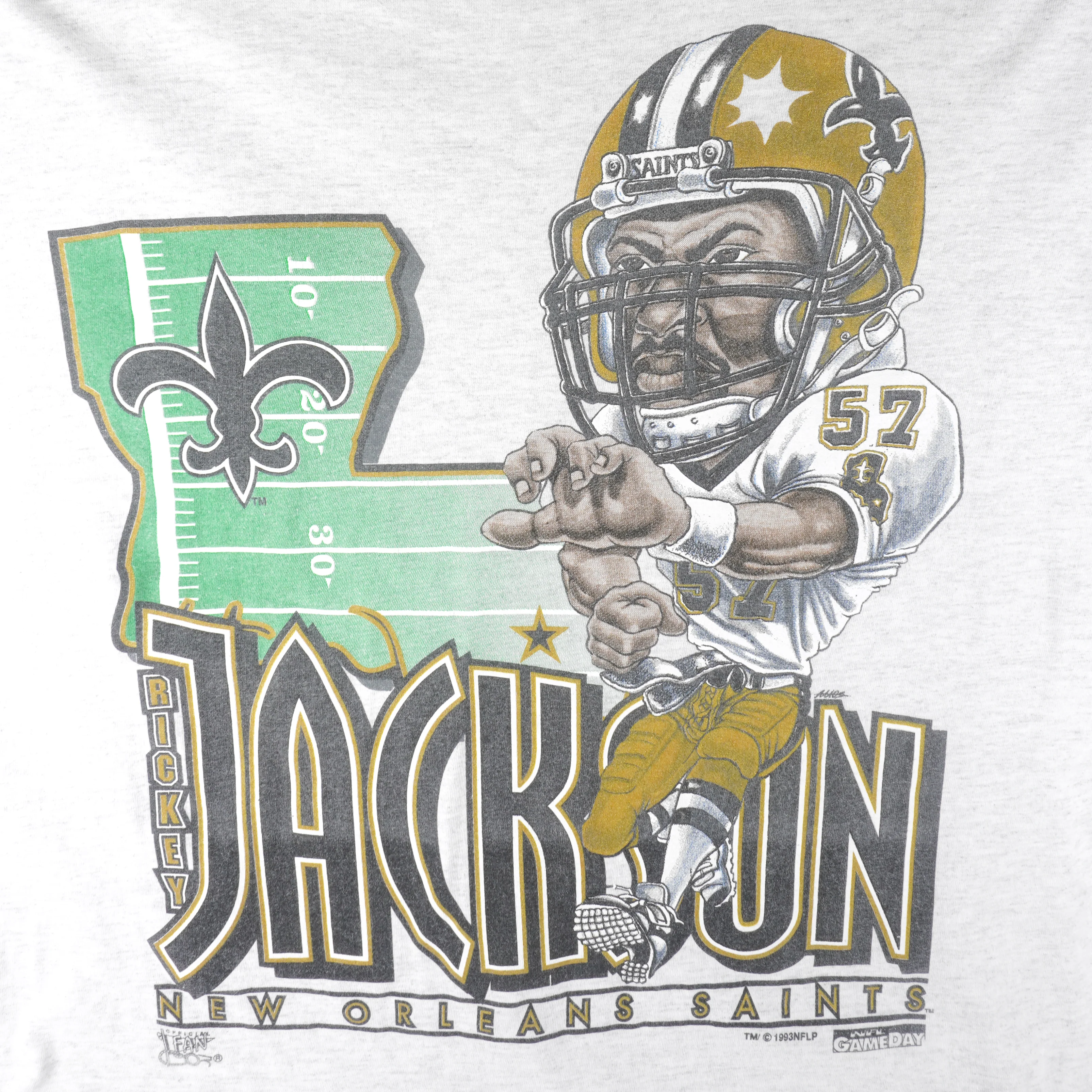 NFL (Official Fan) - New Orleans Saints Rickey Jackson Caricature T-Shirt 1993 X-Large - Image 3