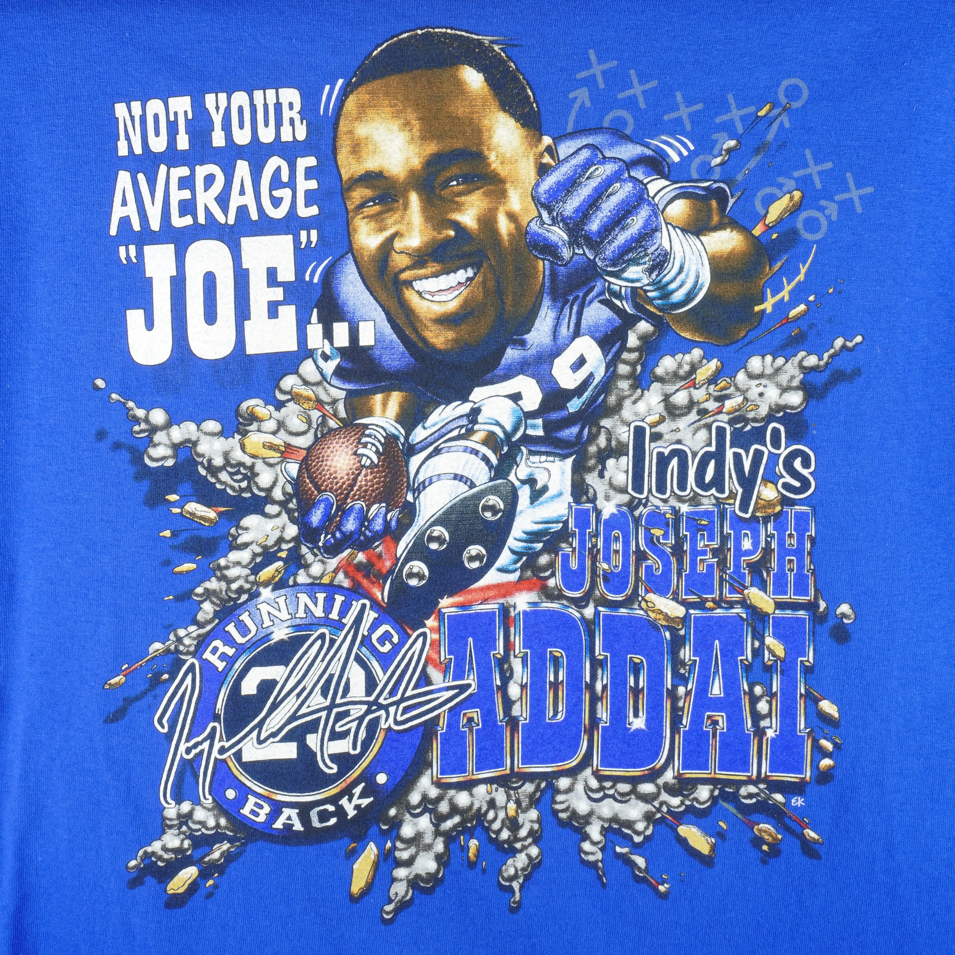 NFL (Gildan) - Indianapolis Colts Indy' Joseph Addai Caricature T-Shirt 2000s Large - Image 3