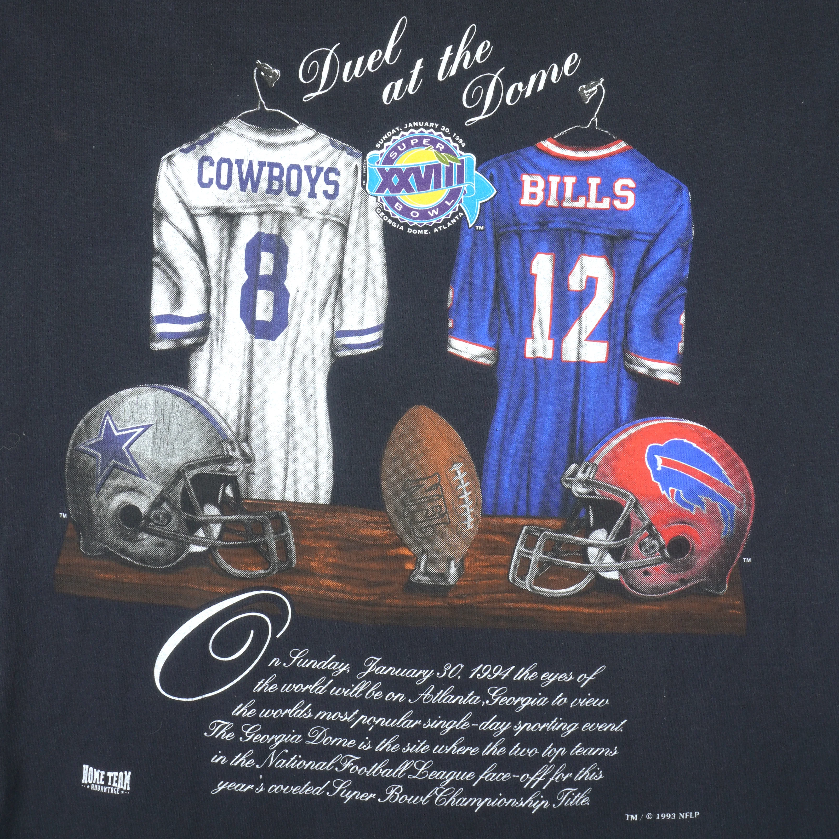NFL (Home Team) - Cowboys VS Bills Super Bowl 28th T-Shirt 1993 X-Large - Image 3
