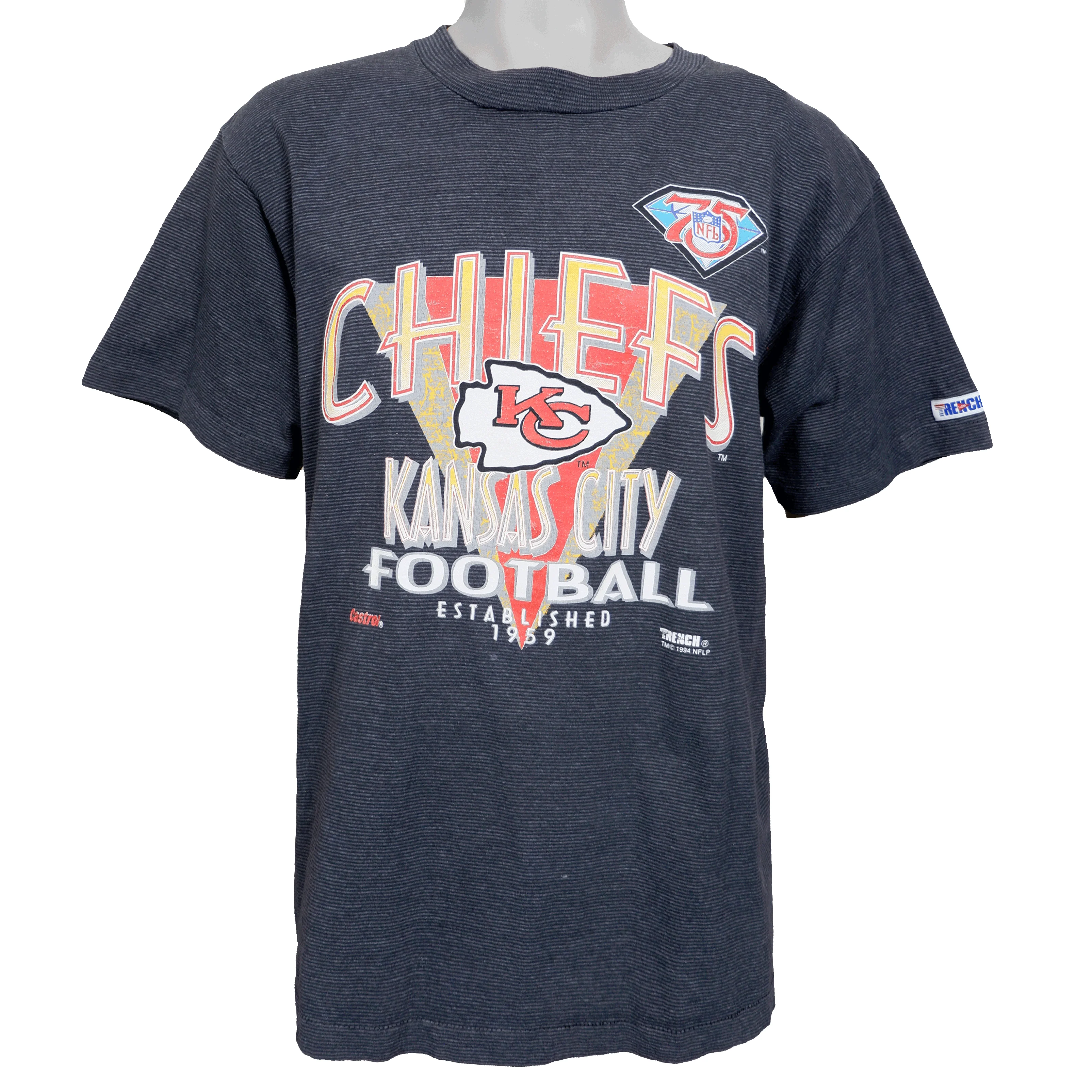 NFL (Trench) - Kansas City Chiefs Football T-Shirt 1994 Large