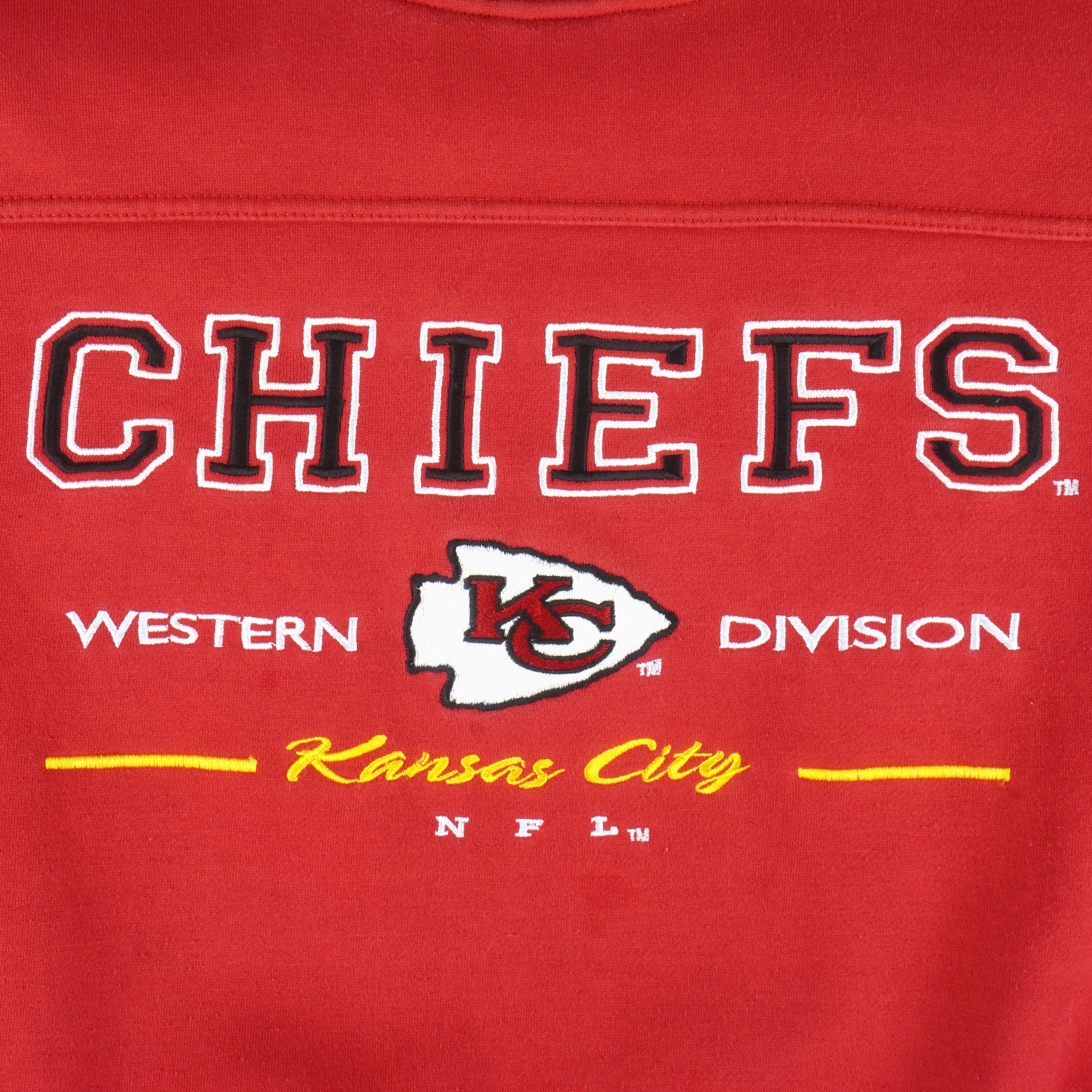 NFL (Lee) - Kansas City Chiefs Embroidered Crew Neck Sweatshirt 1990s Large - Image 3
