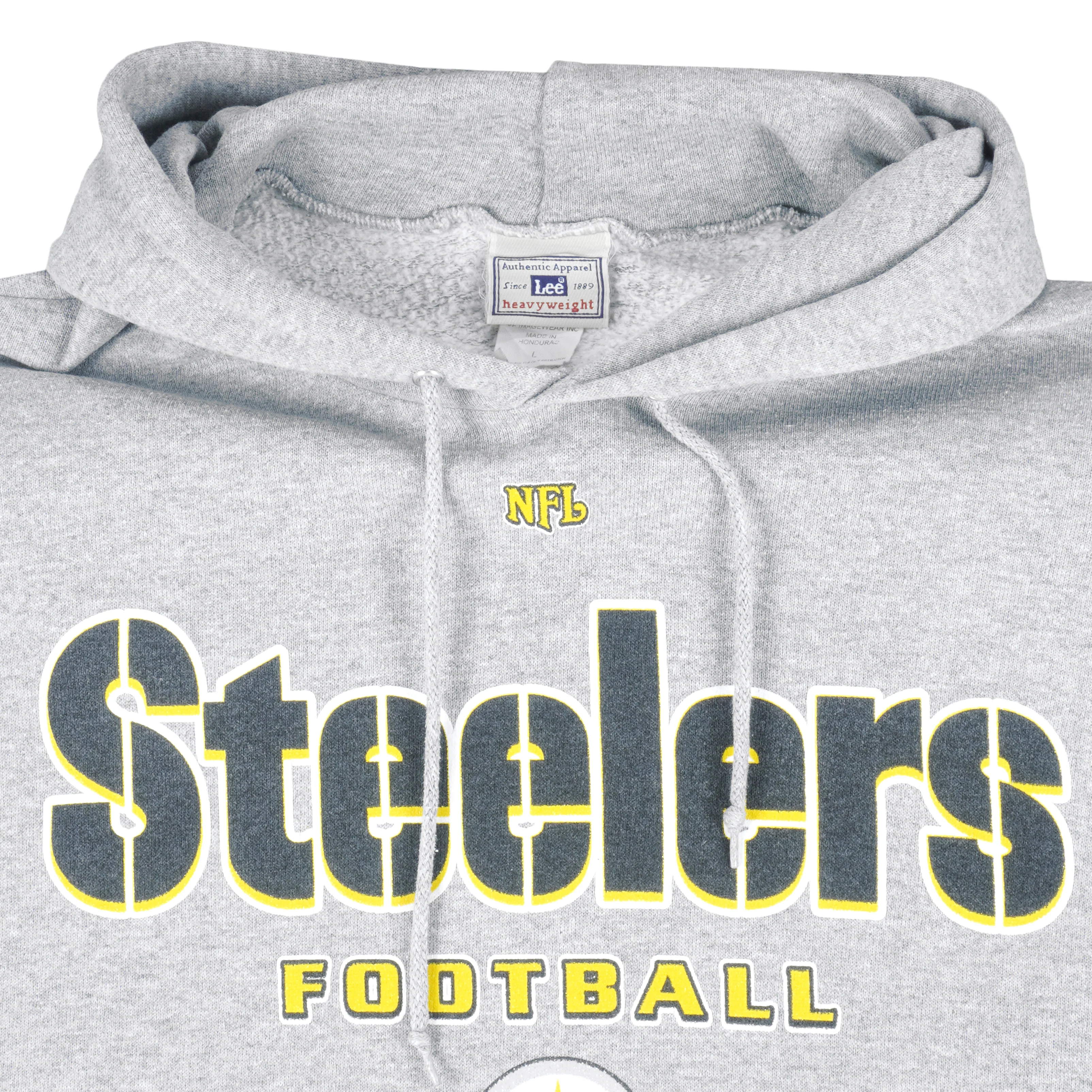 NFL (Lee) - Pittsburgh Steelers Hooded Sweatshirt 1990s X-Large - Image 4