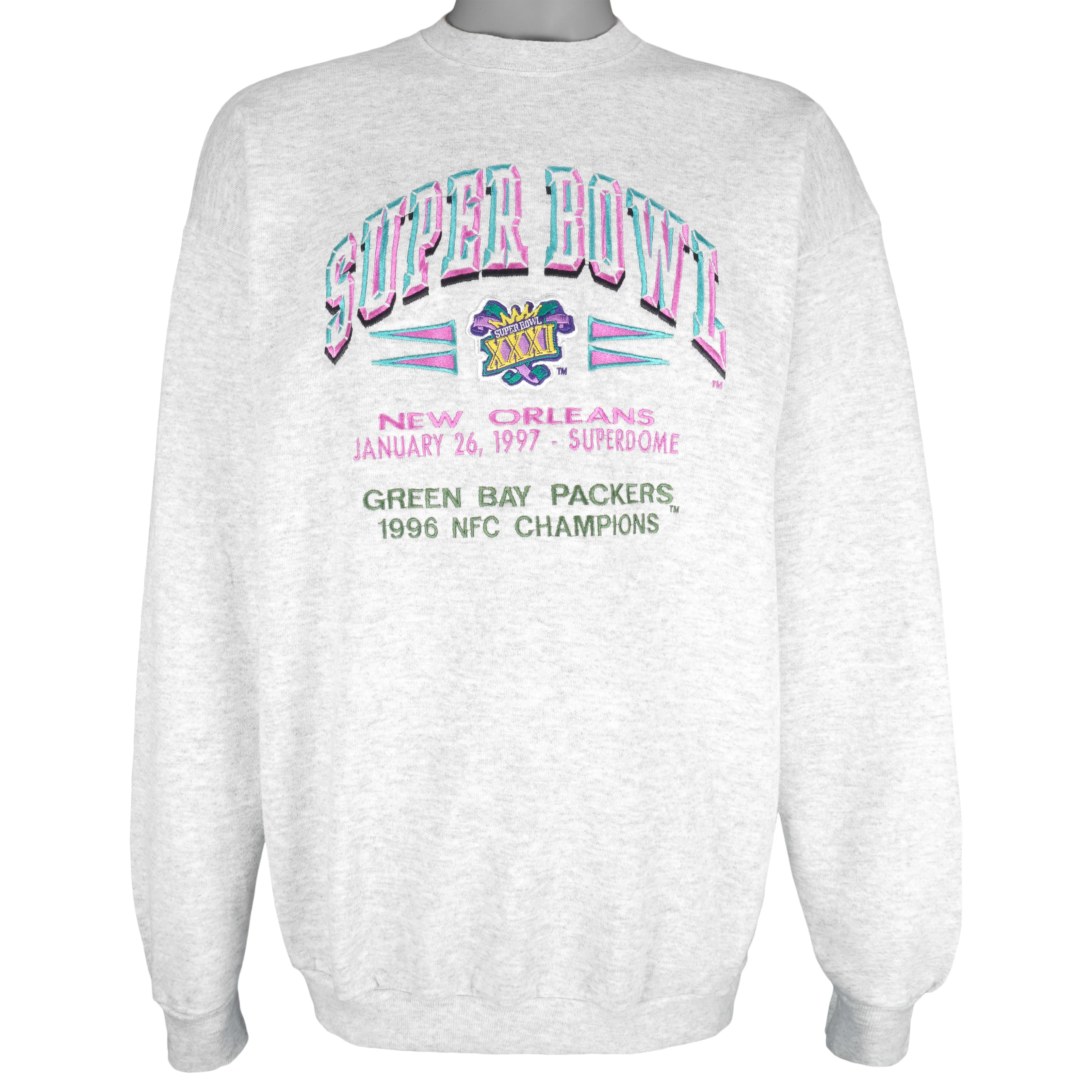 NFL (Logo 7) - Green Bay Packers NFC Super Bowl XXXI Sweatshirt 1997 X-Large