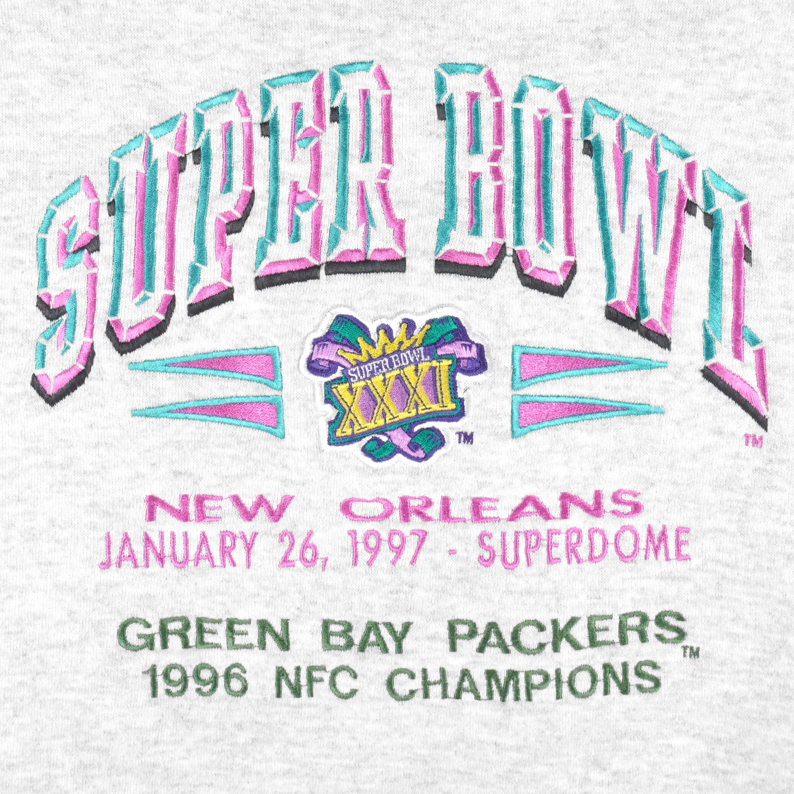 NFL (Logo 7) - Green Bay Packers NFC Super Bowl XXXI Sweatshirt 1997 X-Large - Image 3