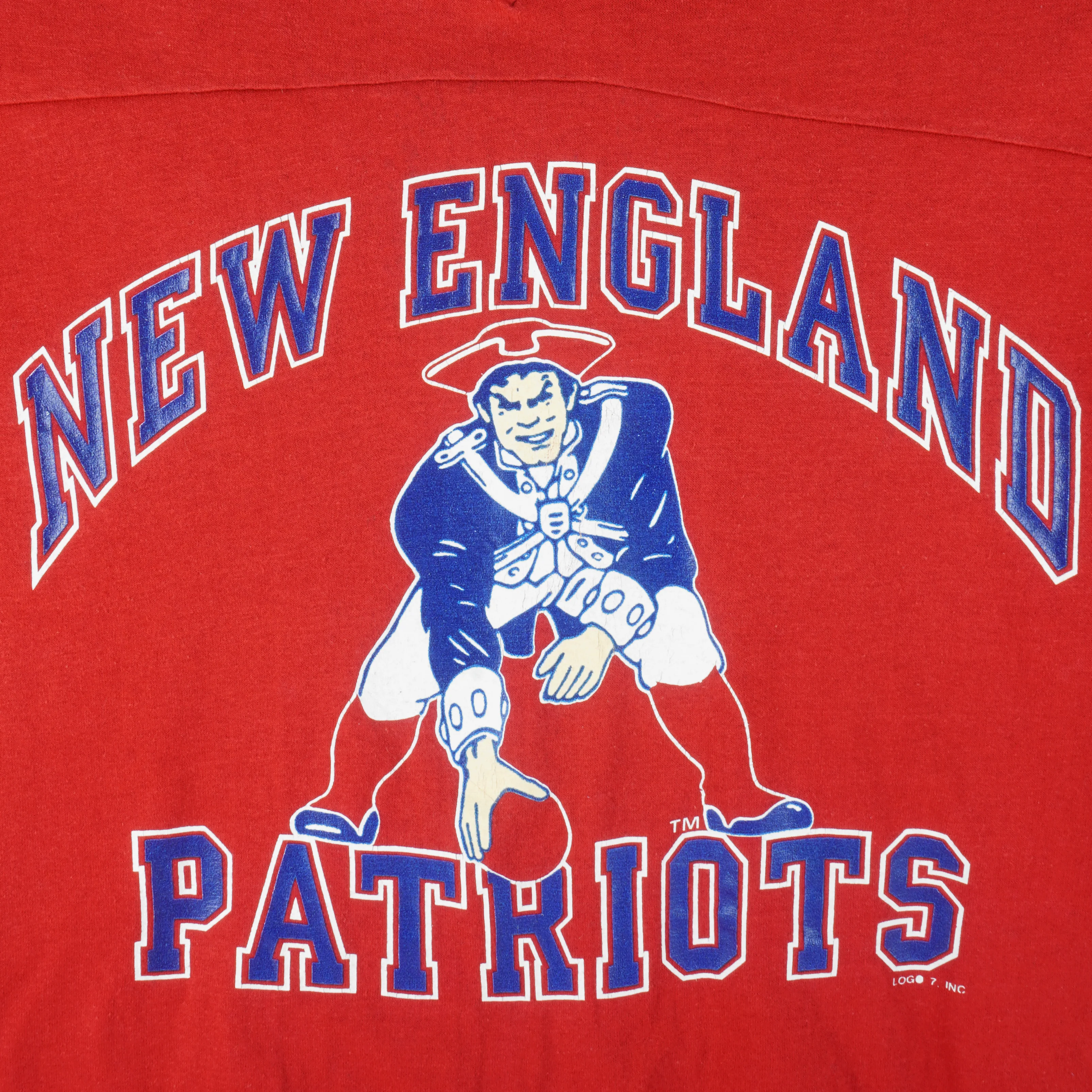 NFL (Logo 7) - New England Patriots Football Jersey 1990s X-Large - Image 3
