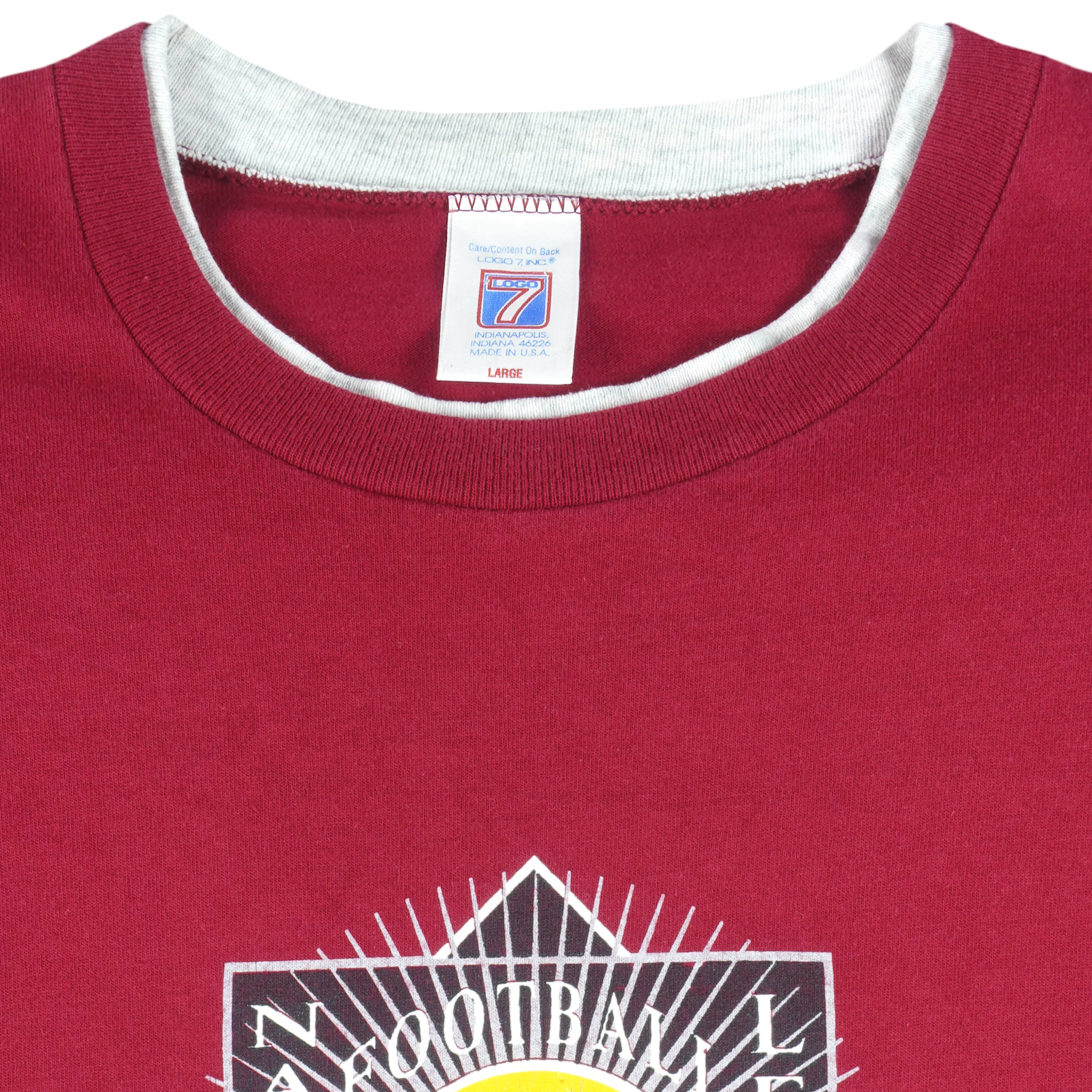 NFL (Logo 7) - Phoenix Cardinals Spell-Out Roll Em Up T-Shirt 1992 Large - Image 4