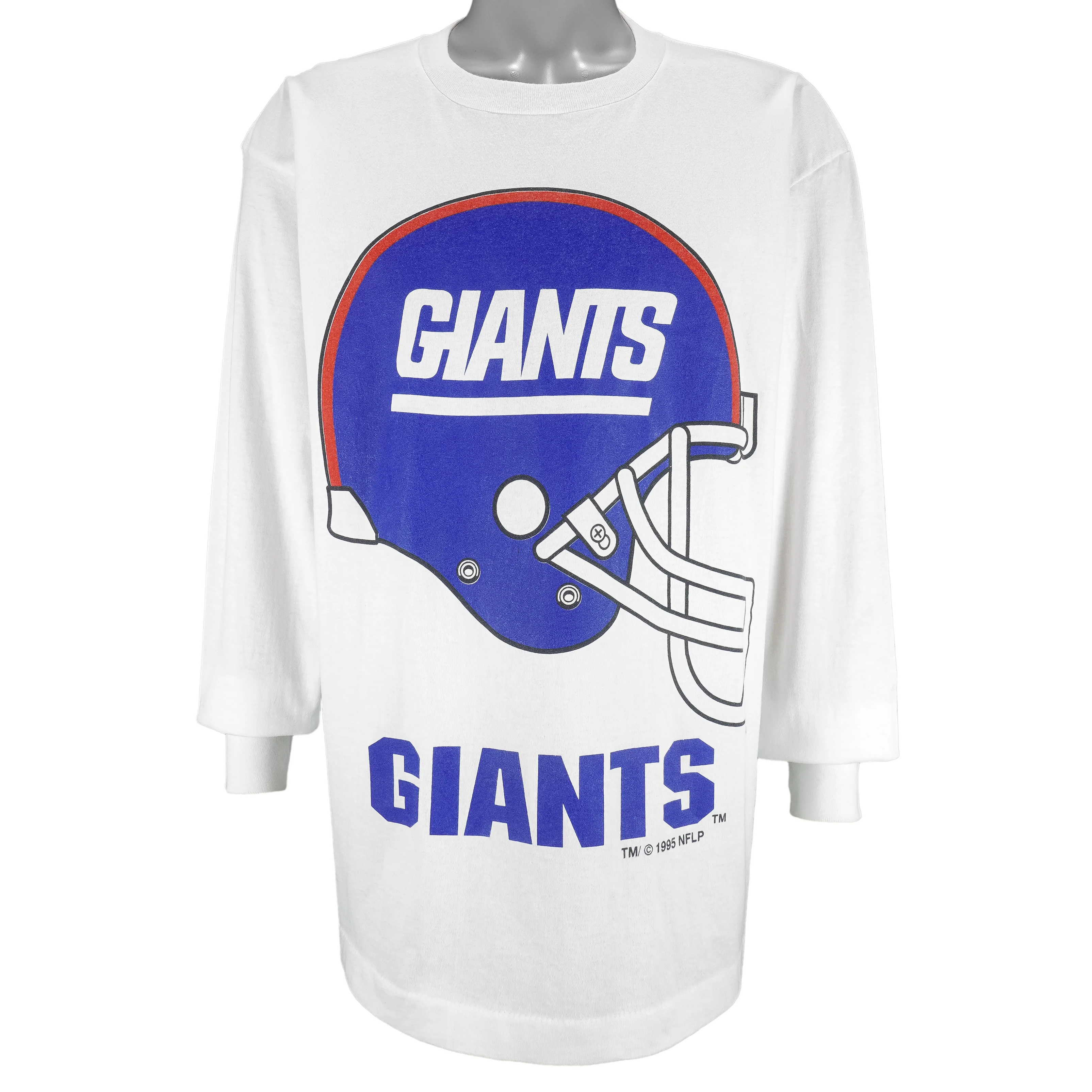 NFL (Logo Athletic) - New York Giants Helmet Long Sleeved Shirt 1995 Large