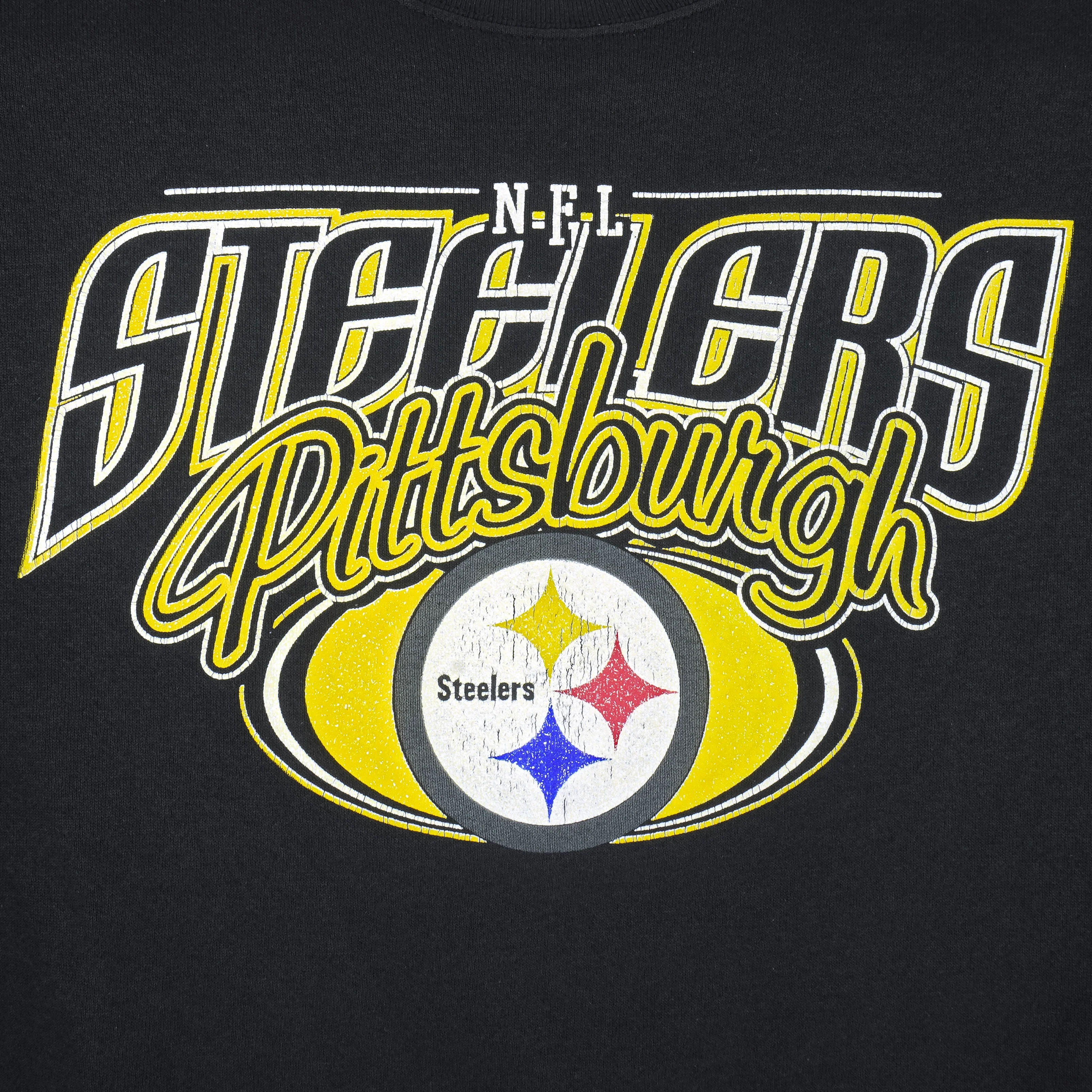 NFL (Logo Athletics) - Pittsburgh Steelers Crew Neck Sweatshirt 1990s Large - Image 3