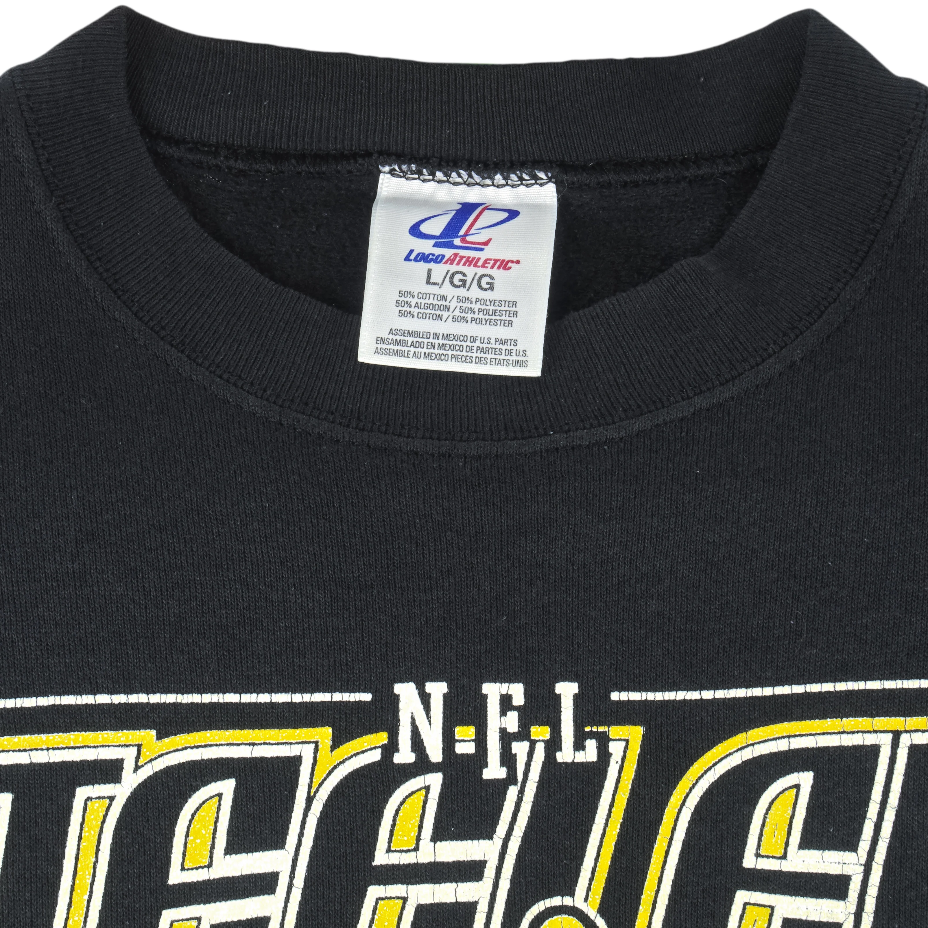 NFL (Logo Athletics) - Pittsburgh Steelers Crew Neck Sweatshirt 1990s Large - Image 4