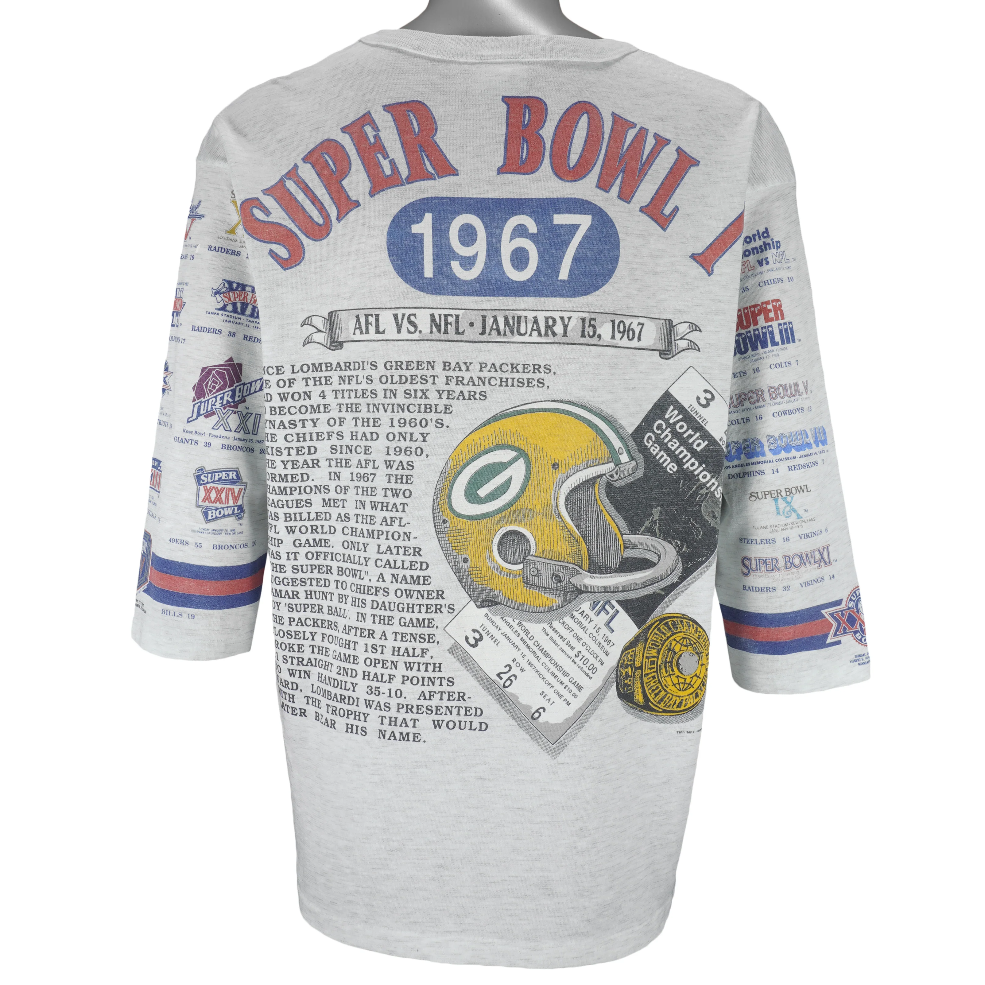 NFL (Long Gone) - Green Bay Packers Super Bowl 26th T-Shirt 1990 X-Large - Image 2