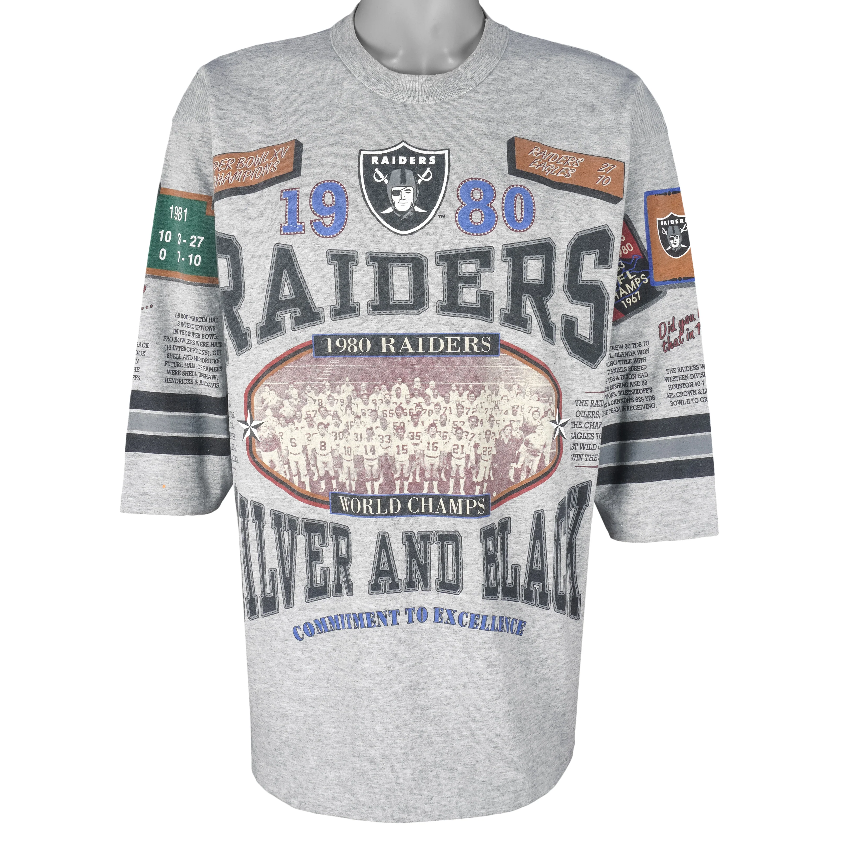 NFL (Long Gone) - Raiders Super Bowl XV Champions T-Shirt 1992 X-Large