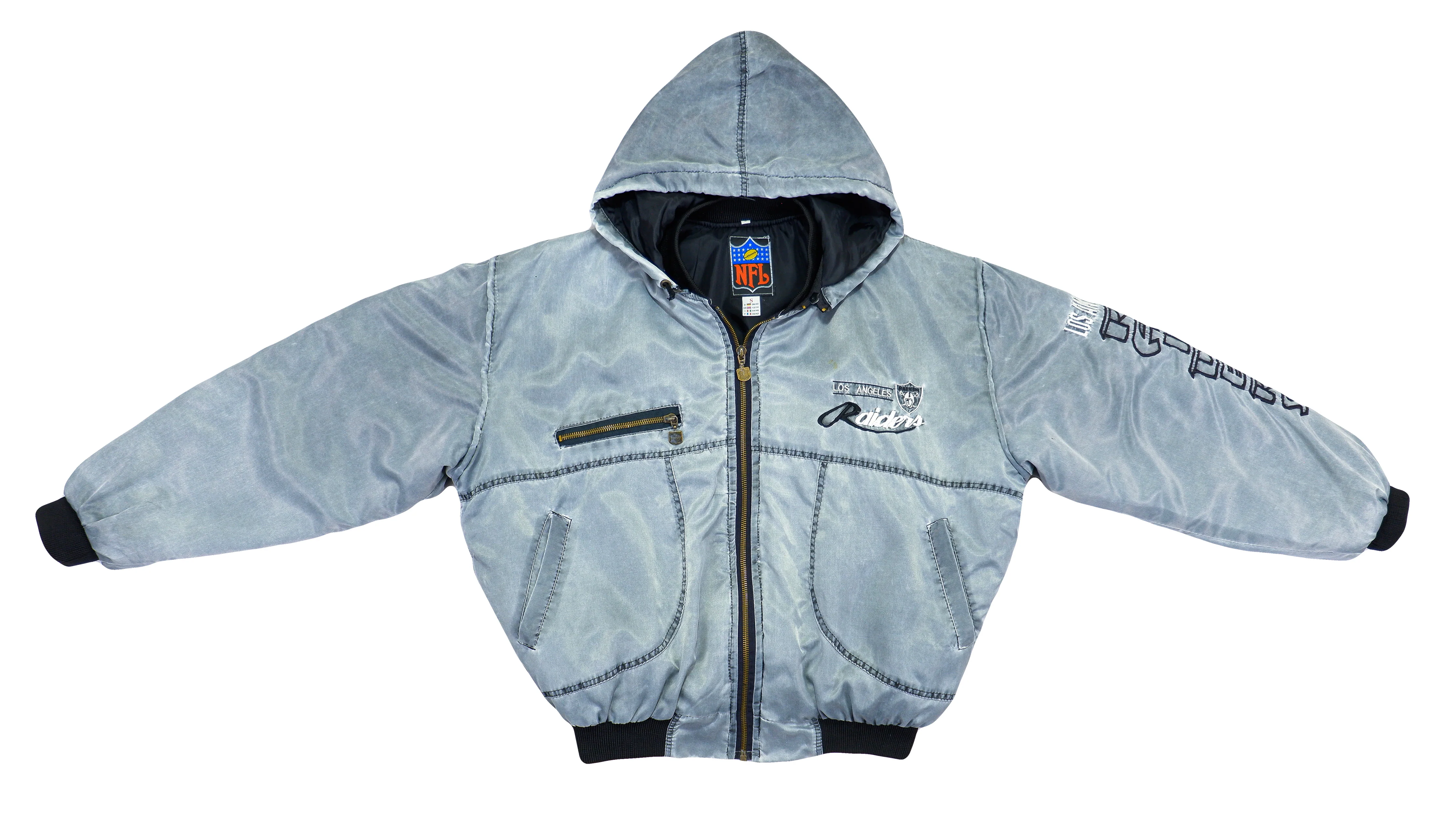 NFL - Los Angeles Raiders Satin Jacket 1990s Medium - Image 2