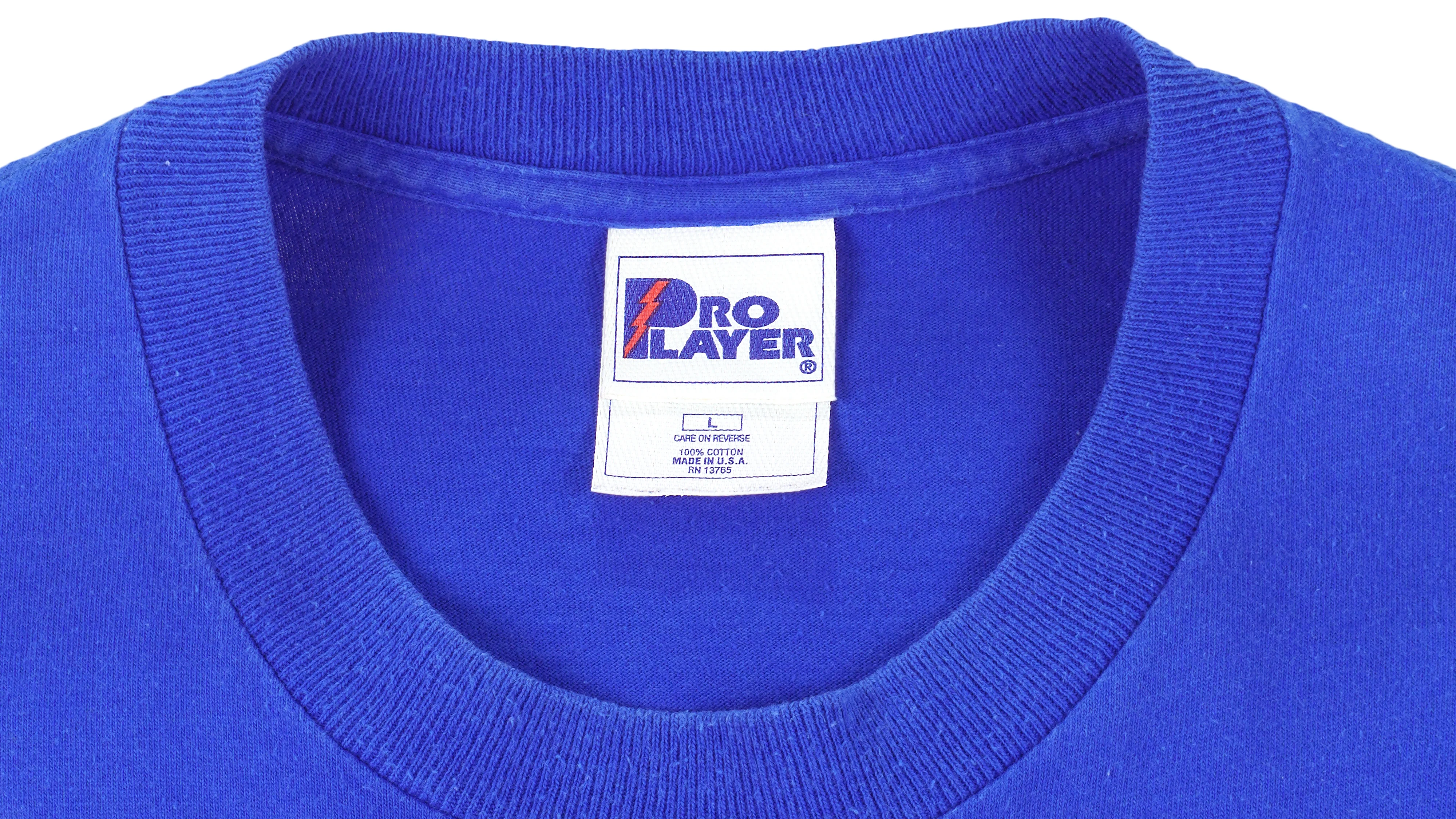 NFL (Pro Player) - Blue Buffalo Bills Single Stitch T-Shirt 1996 Large - Image 3