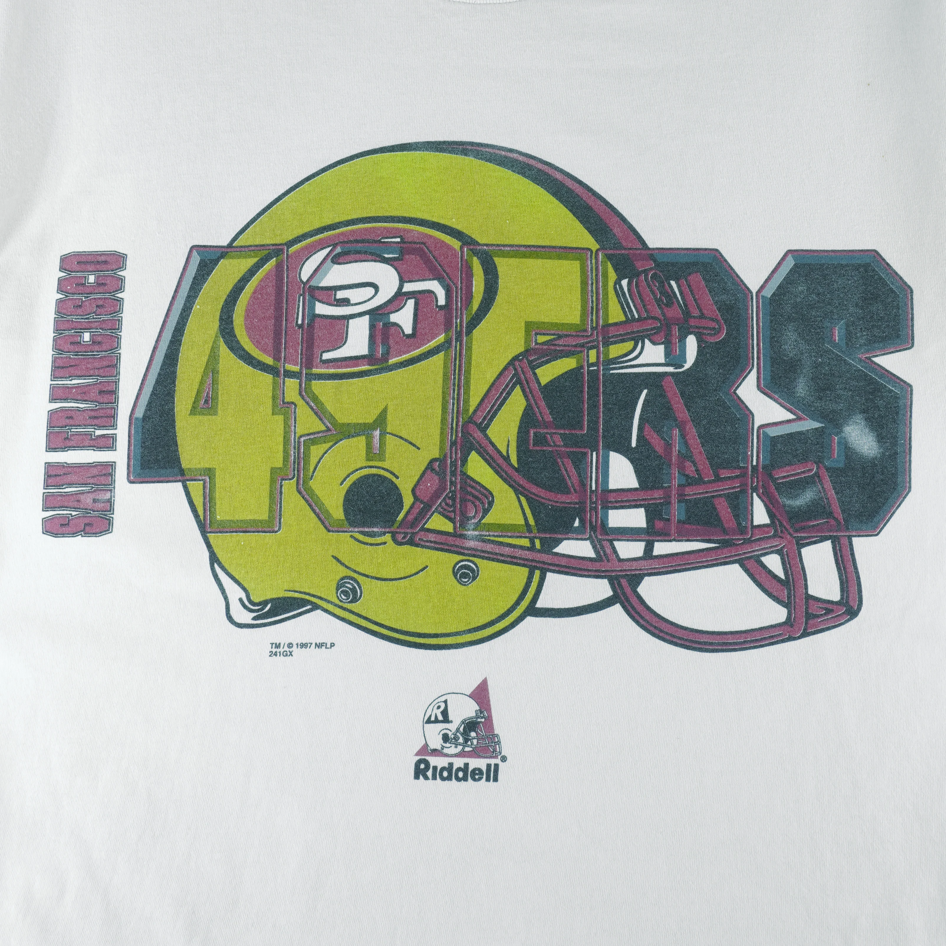 NFL (Riddell) - San Francisco 49ers Helmet Single Stitch T-Shirt 1997 Large - Image 3