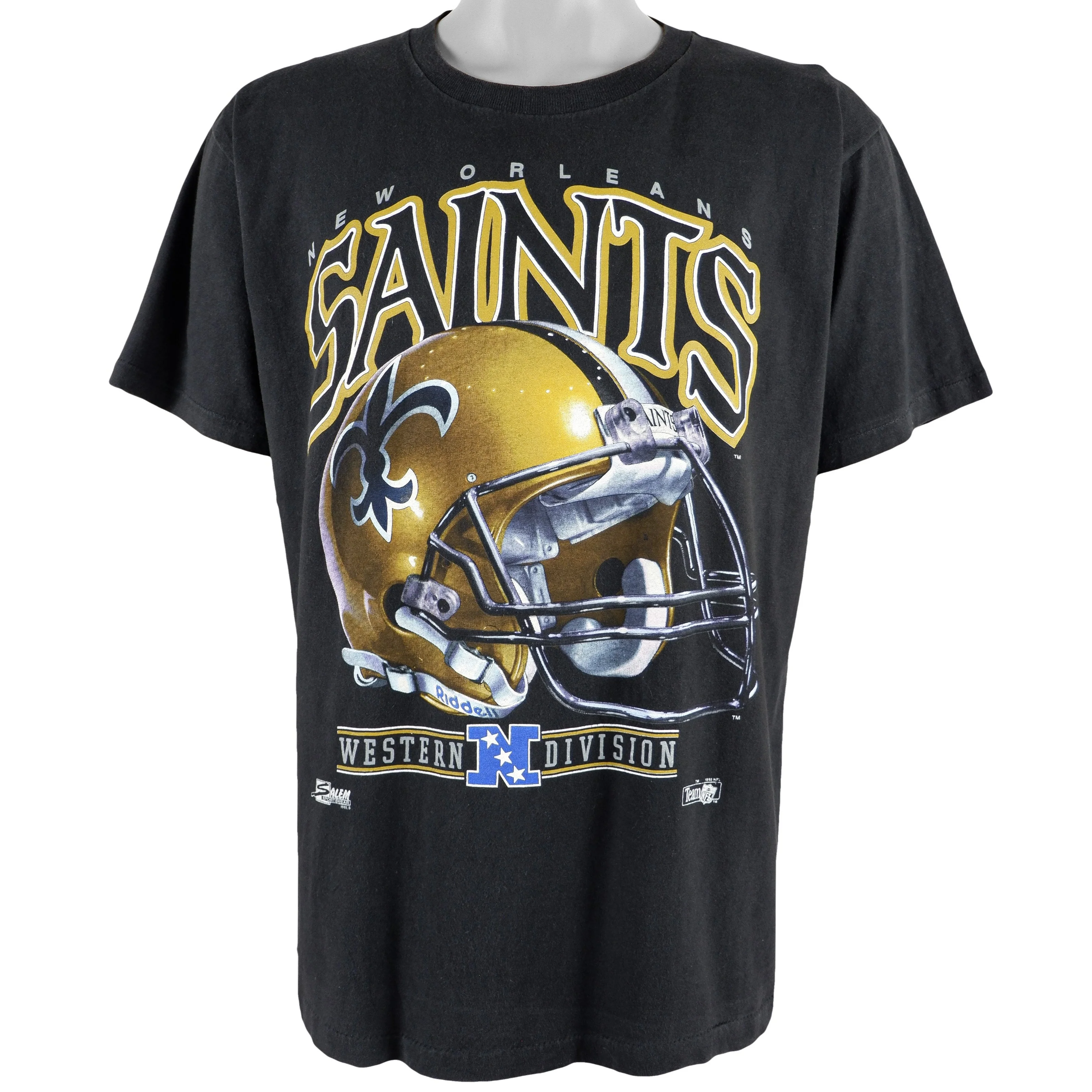 NFL (Salem) - New Orleans Saints Spell-Out T-Shirt 1992 Large