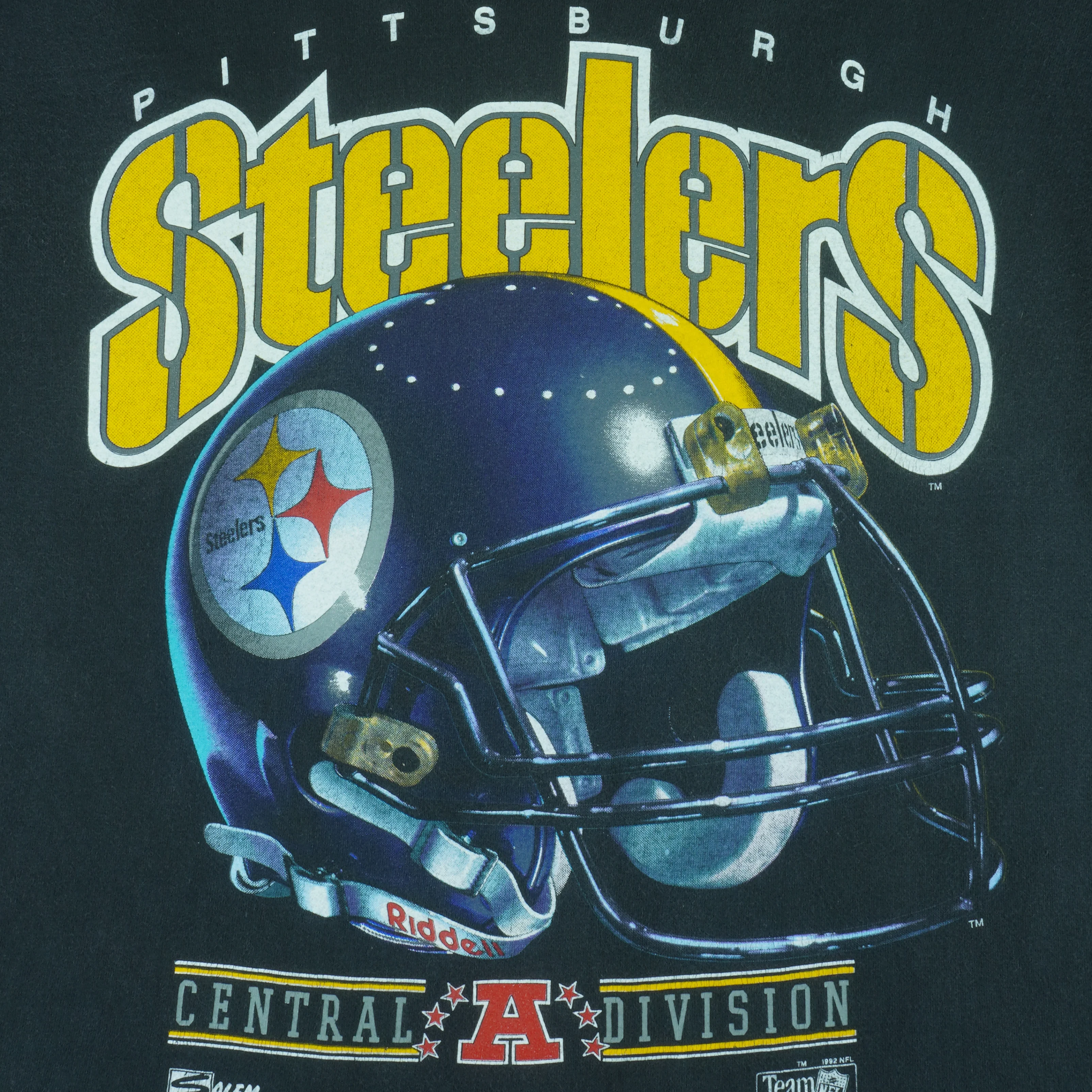 NFL (Salem) - Pittsburgh Steelers Helmet T-Shirt 1992 Medium - Image 3