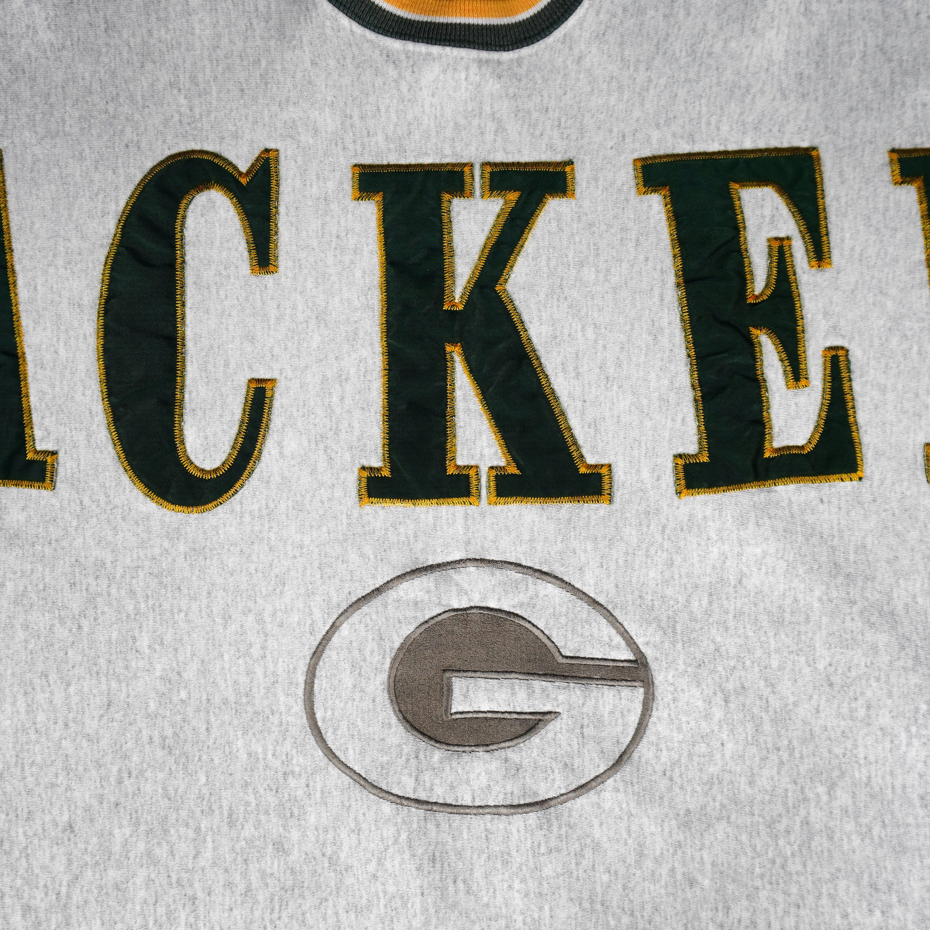 NFL (Serious Impact) - Green Bay Packers Embroidered Crew Neck Sweatshirt 1990s XX-Large - Image 3