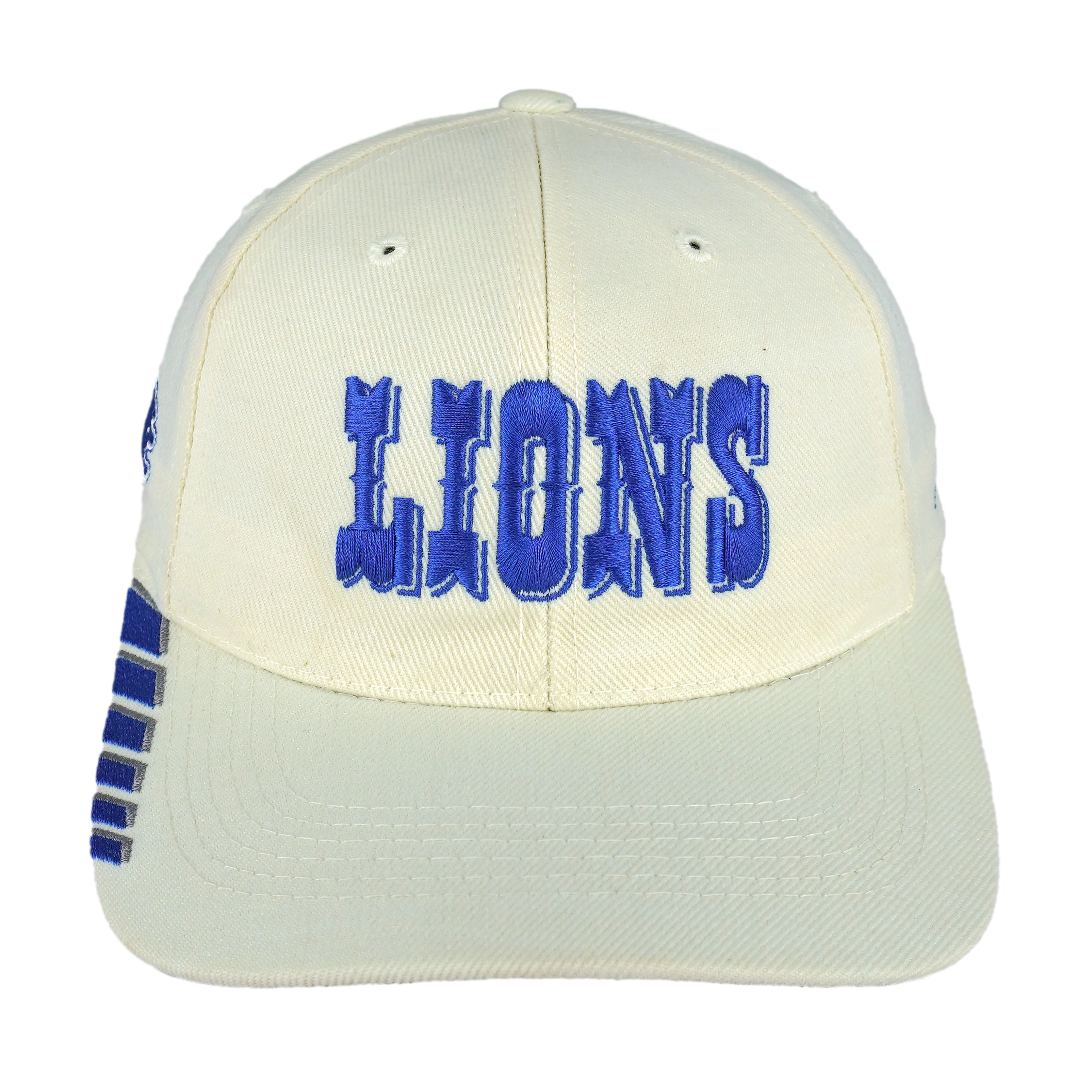 NFL (Sports Specialties) - Detroit Lions Embroidered Strapback Hat 1990s OSFA