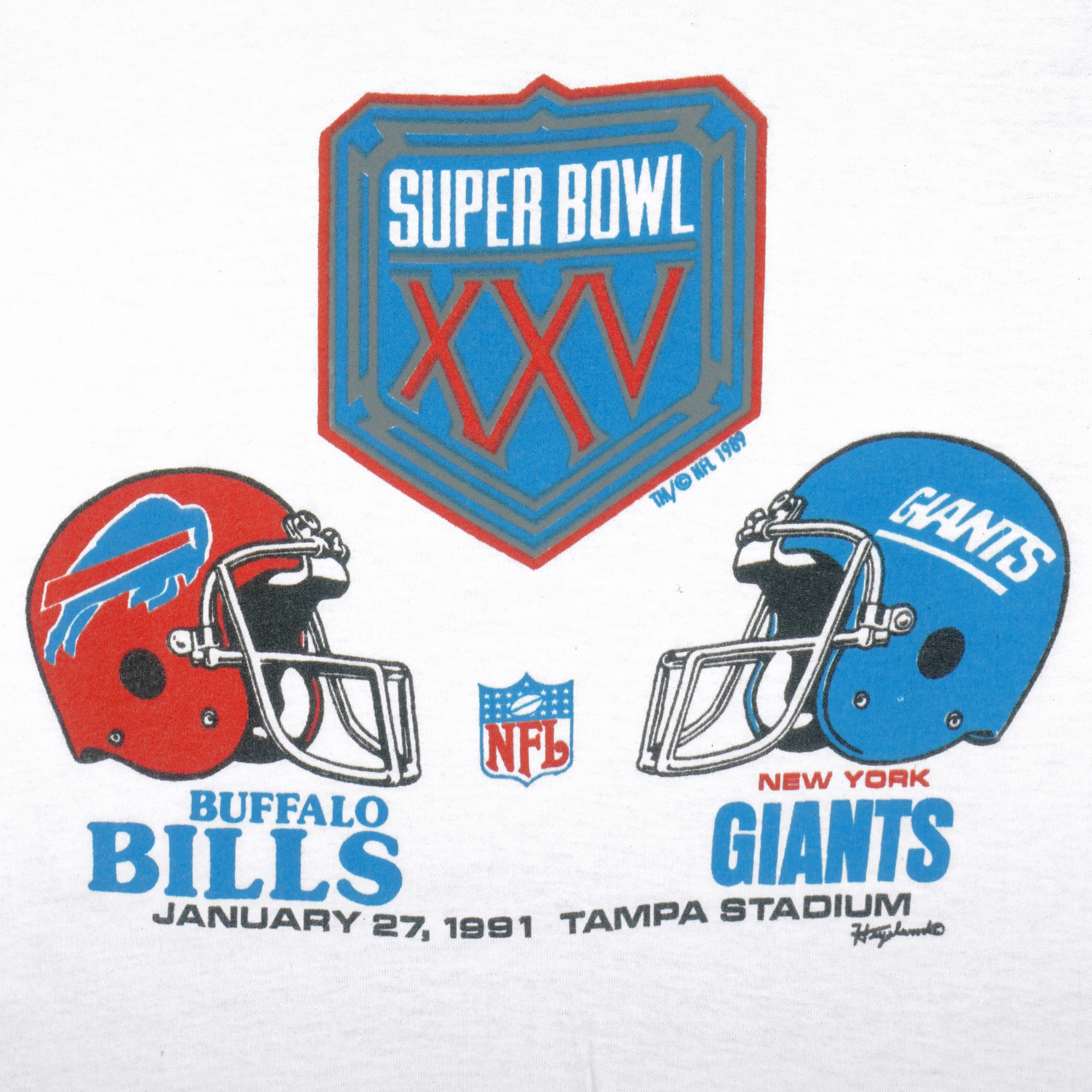 NFL - Super Bowl XXV Buffalo Bills VS New York Giants T-Shirt 1991 Large - Image 4