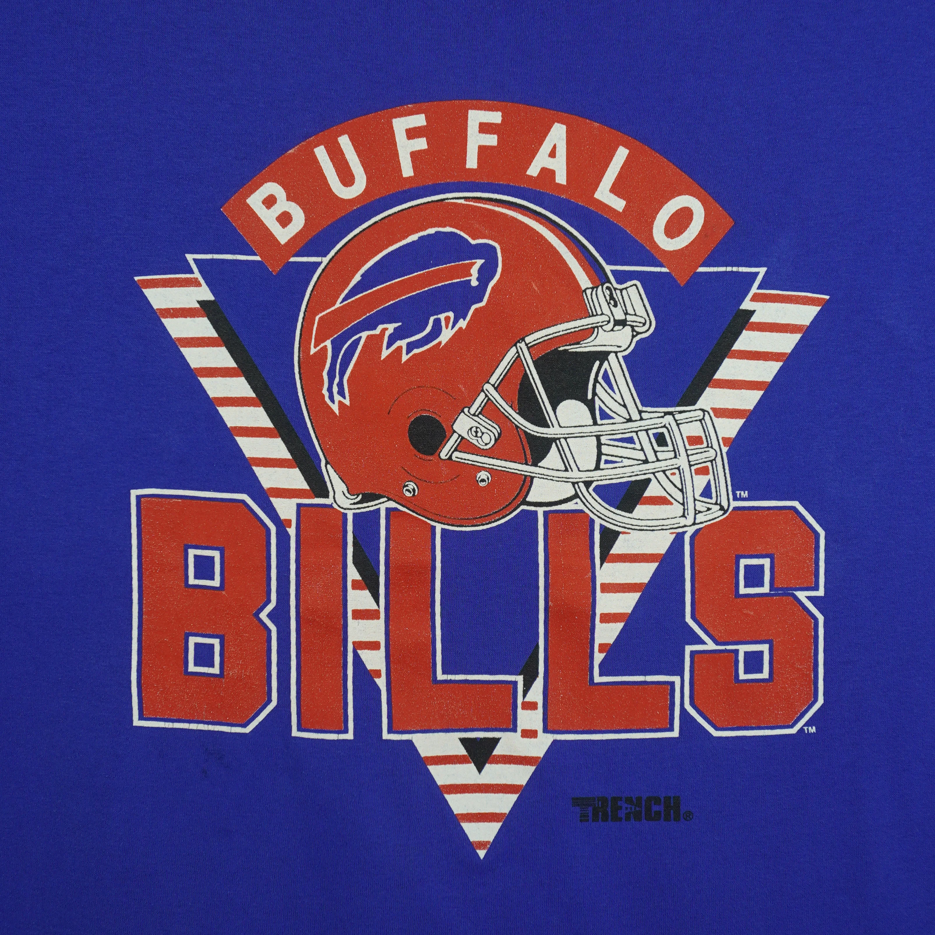 NFL (Trench) - Buffalo Bills Helmet Single Stitch T-Shirt 1990s X-Large - Image 3