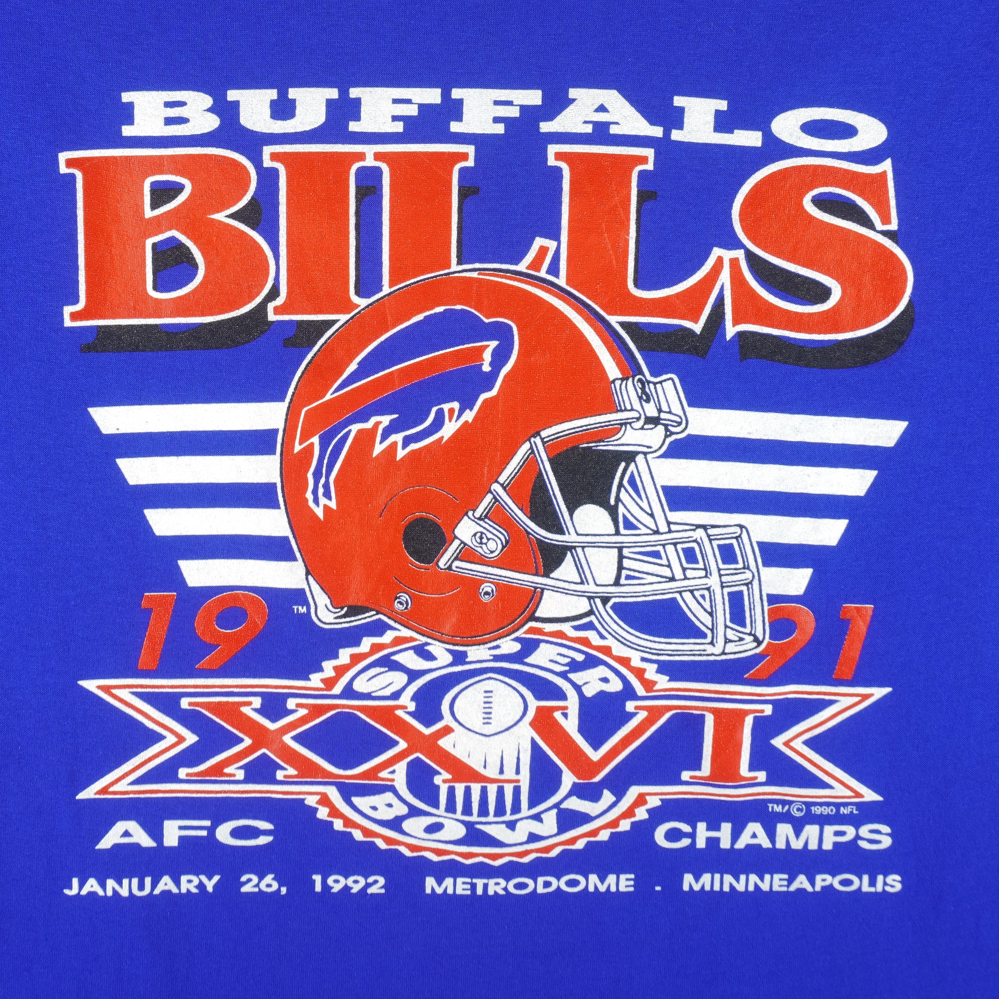 NFL (Trench) - Buffalo Bills Super Bowl XXVI Big Spell-Out T-Shirt 1992 X-Large - Image 3