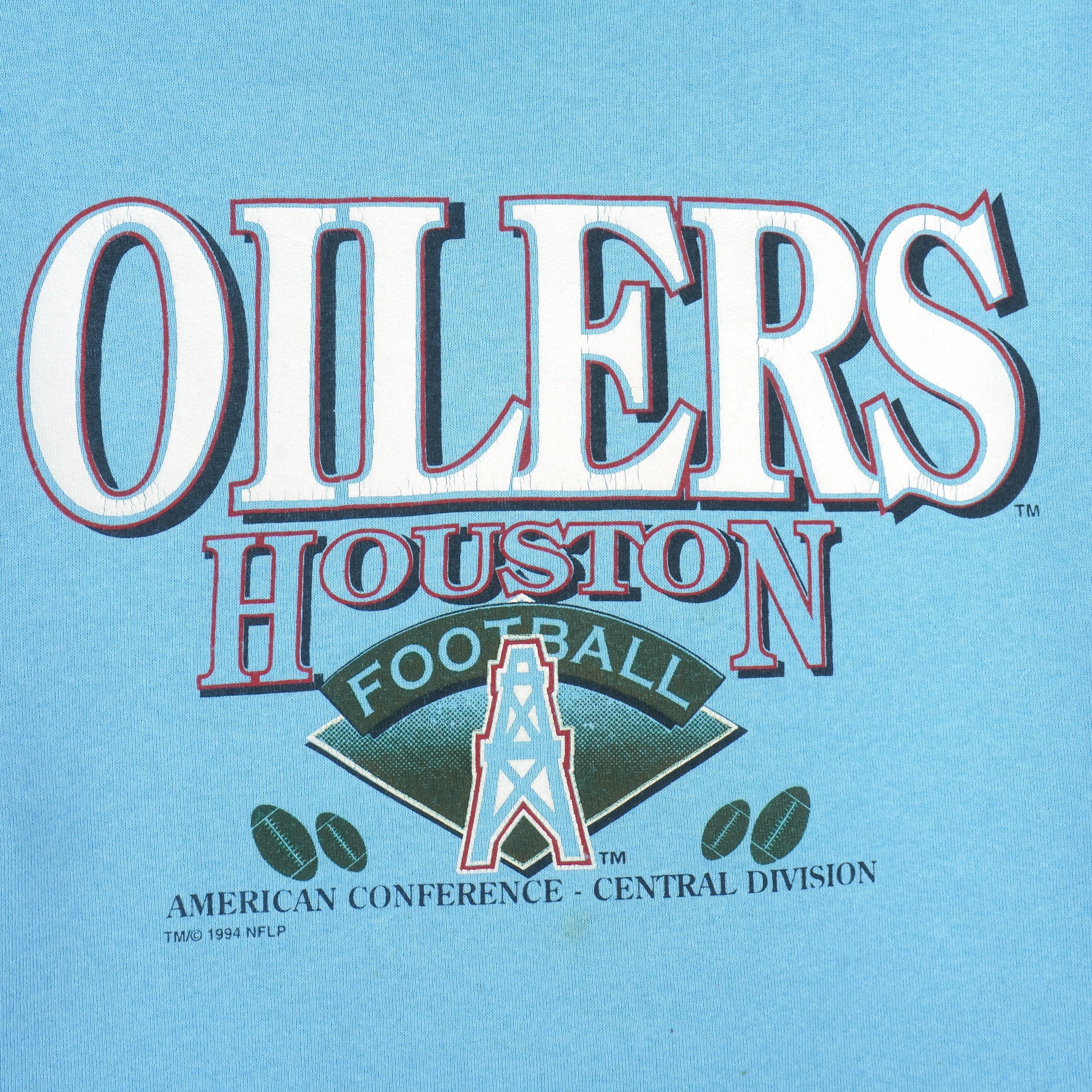 NFL (Trench) - Houston Oilers Crew Neck Sweatshirt 1990s Large - Image 3