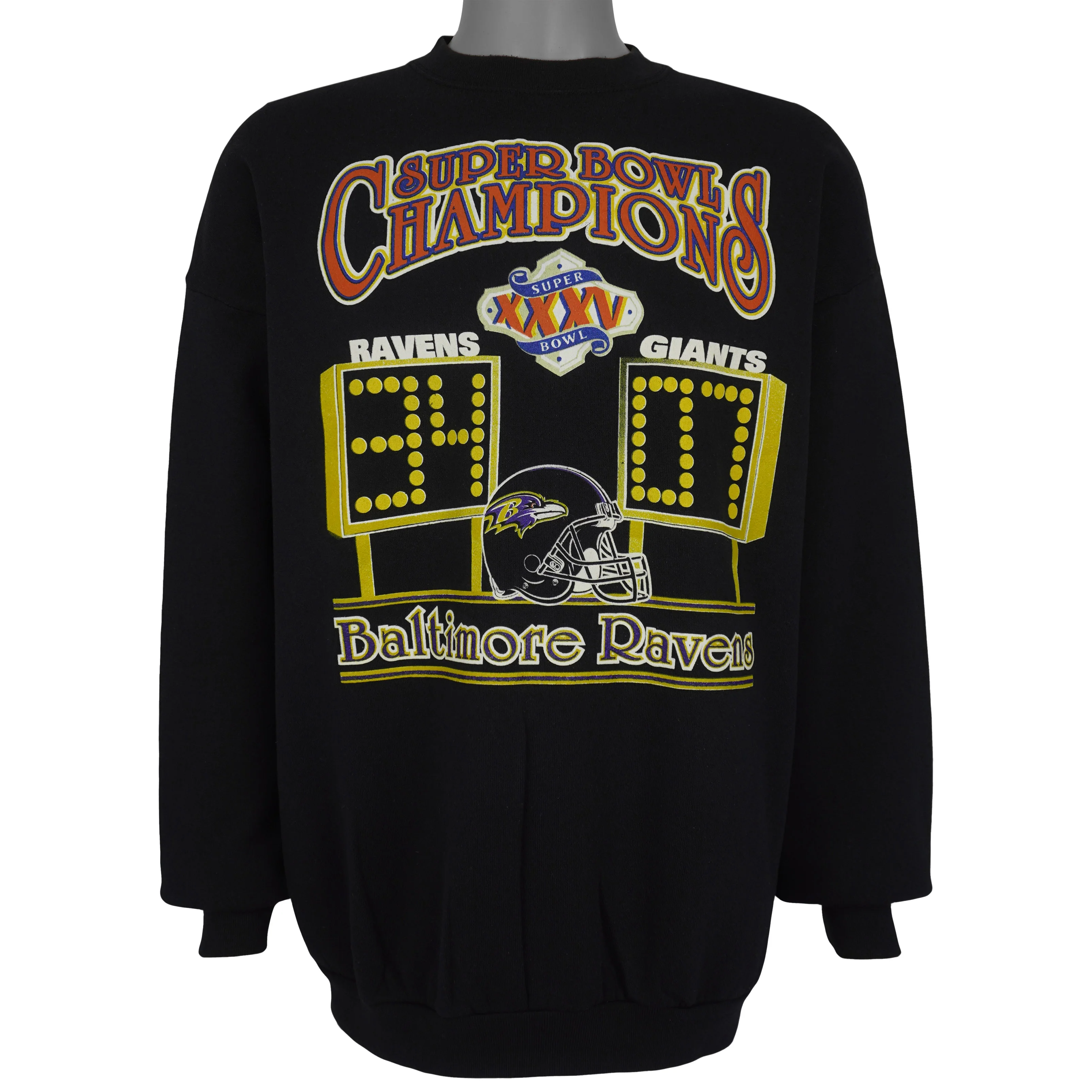 NFL (Tultex) - Baltimore Ravens, Super Bowl XXXV Crew Neck Sweatshirt 2001 X-Large