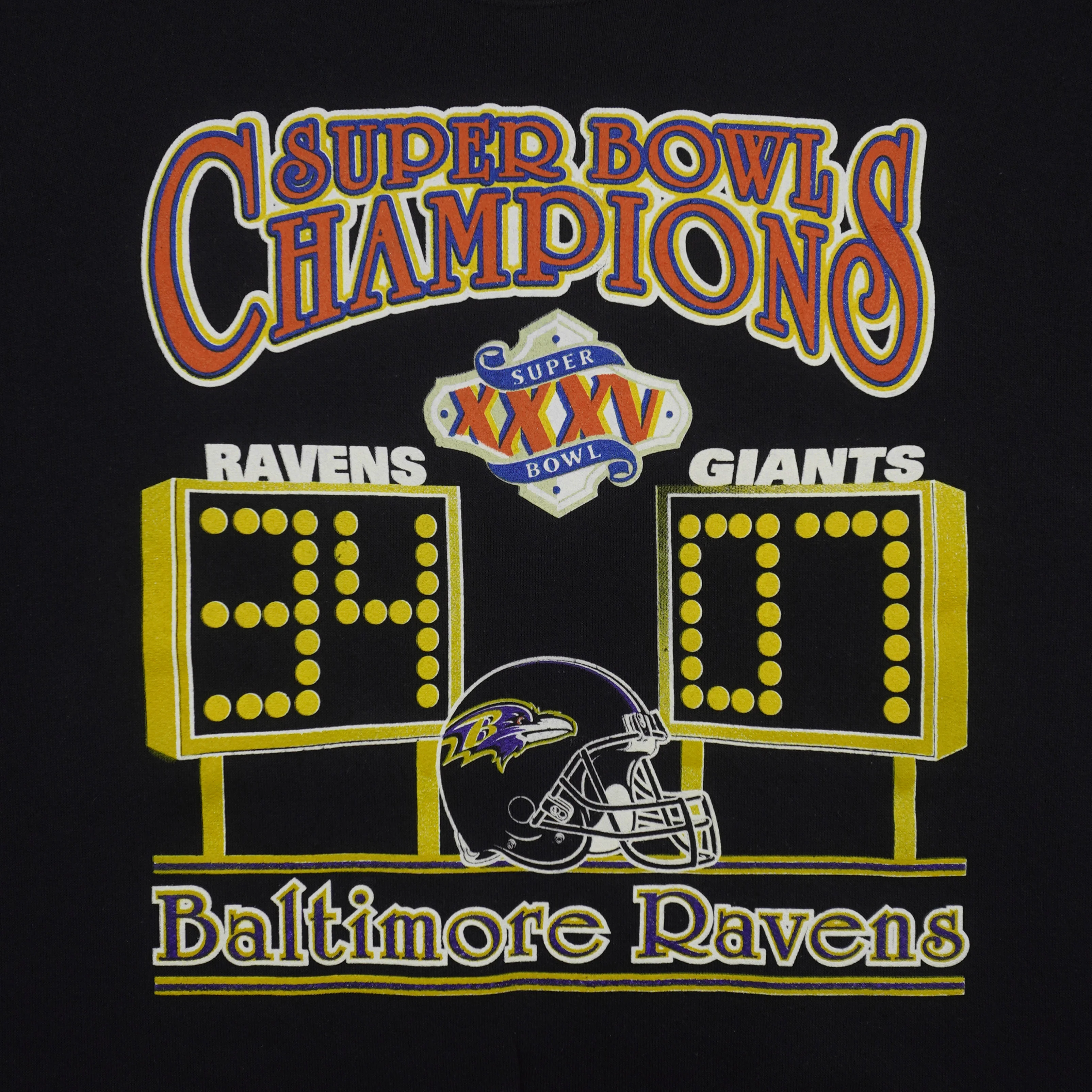 NFL (Tultex) - Baltimore Ravens, Super Bowl XXXV Crew Neck Sweatshirt 2001 X-Large - Image 3