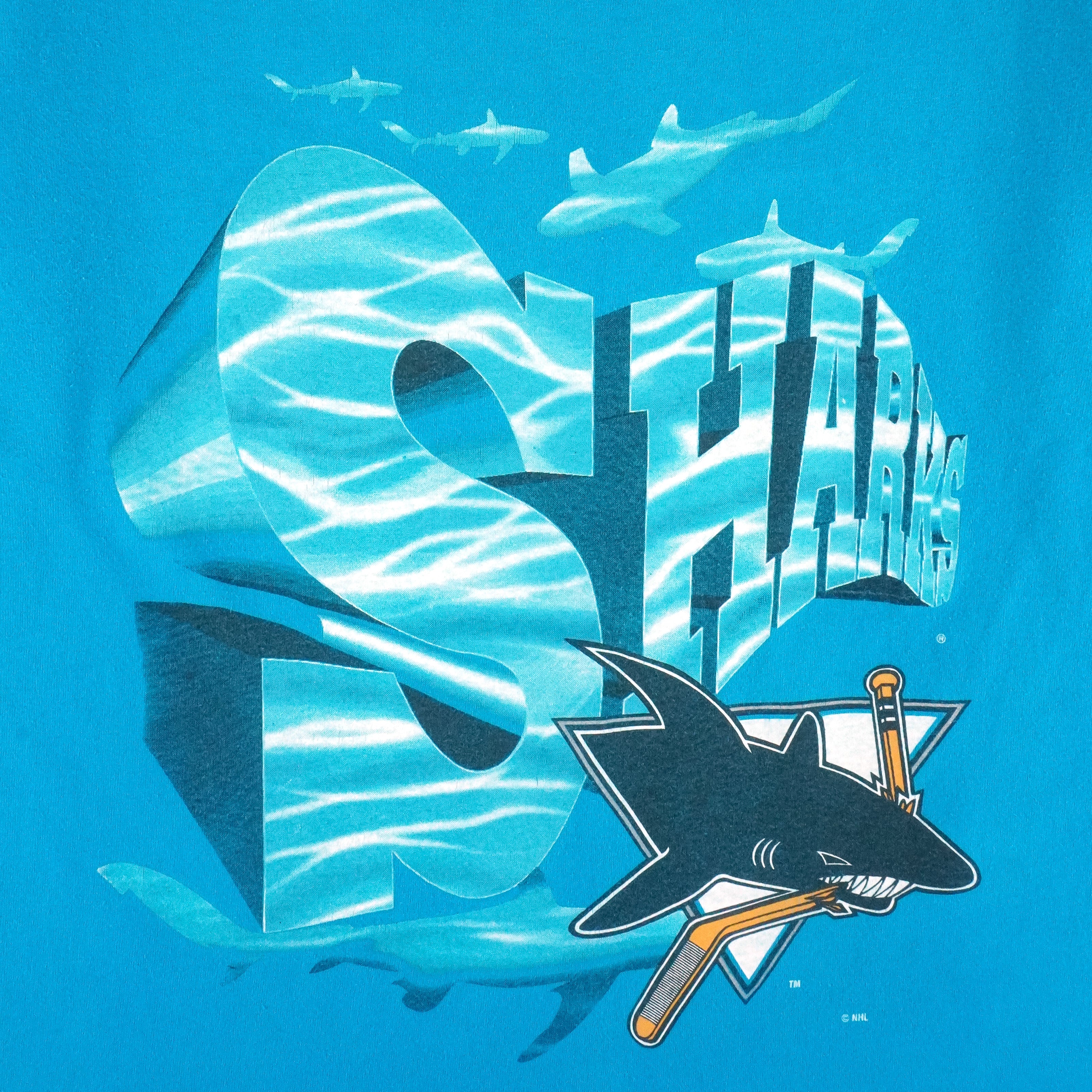 NHL (Artex) - San Jose Sharks Single Stitch T-Shirt 1990s Large - Image 3