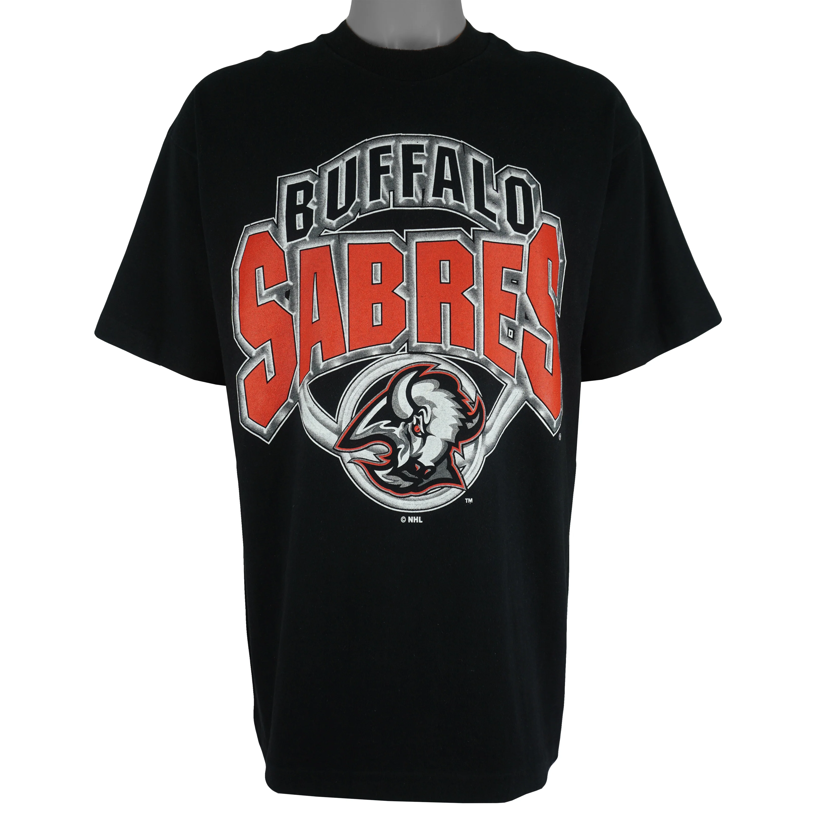 NHL - Buffalo Sabres Big Spell-Out T-Shirt 1990s X-Large