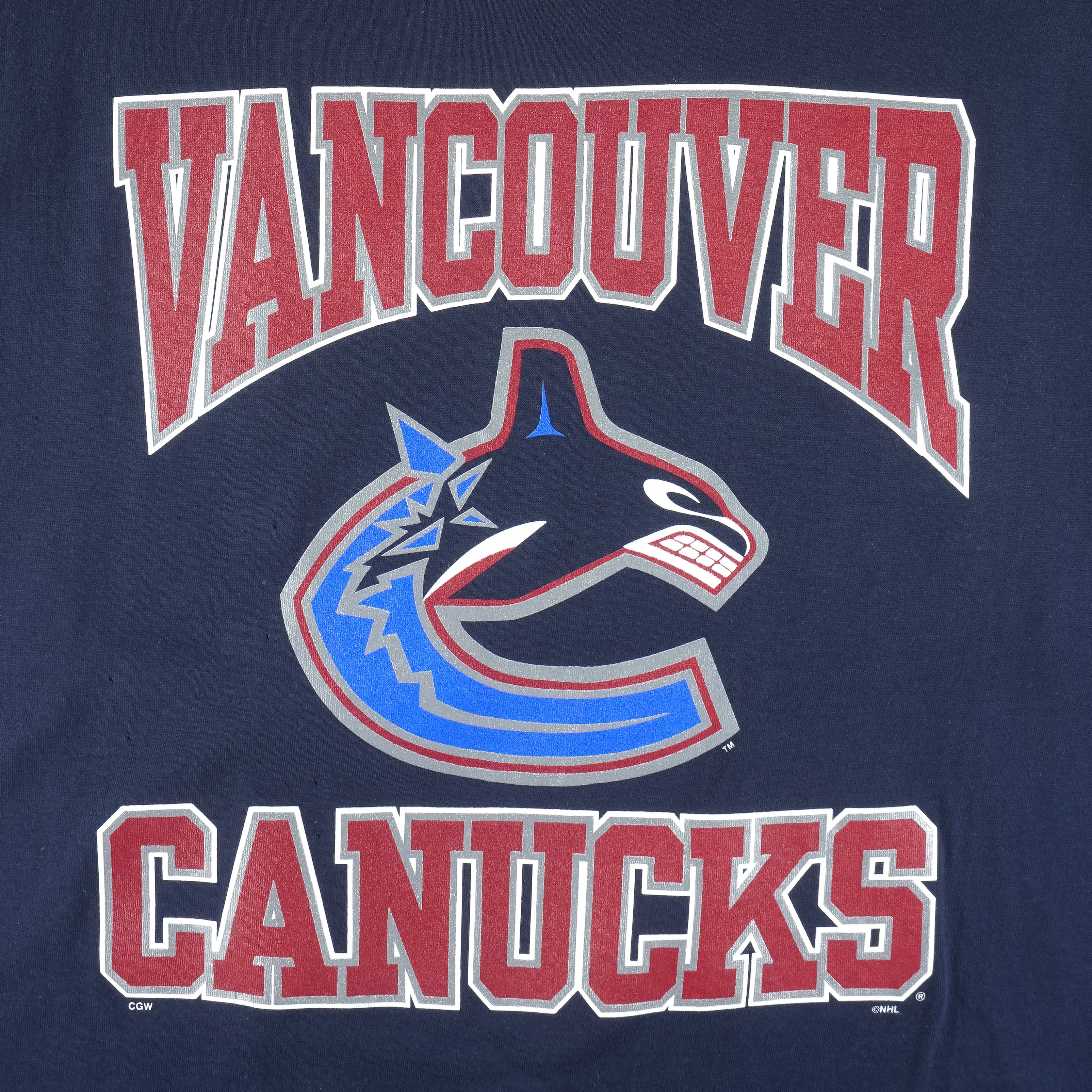 NHL (CGW) - Vancouver Canucks Big Logo T-Shirt 1990s X-Large - Image 3