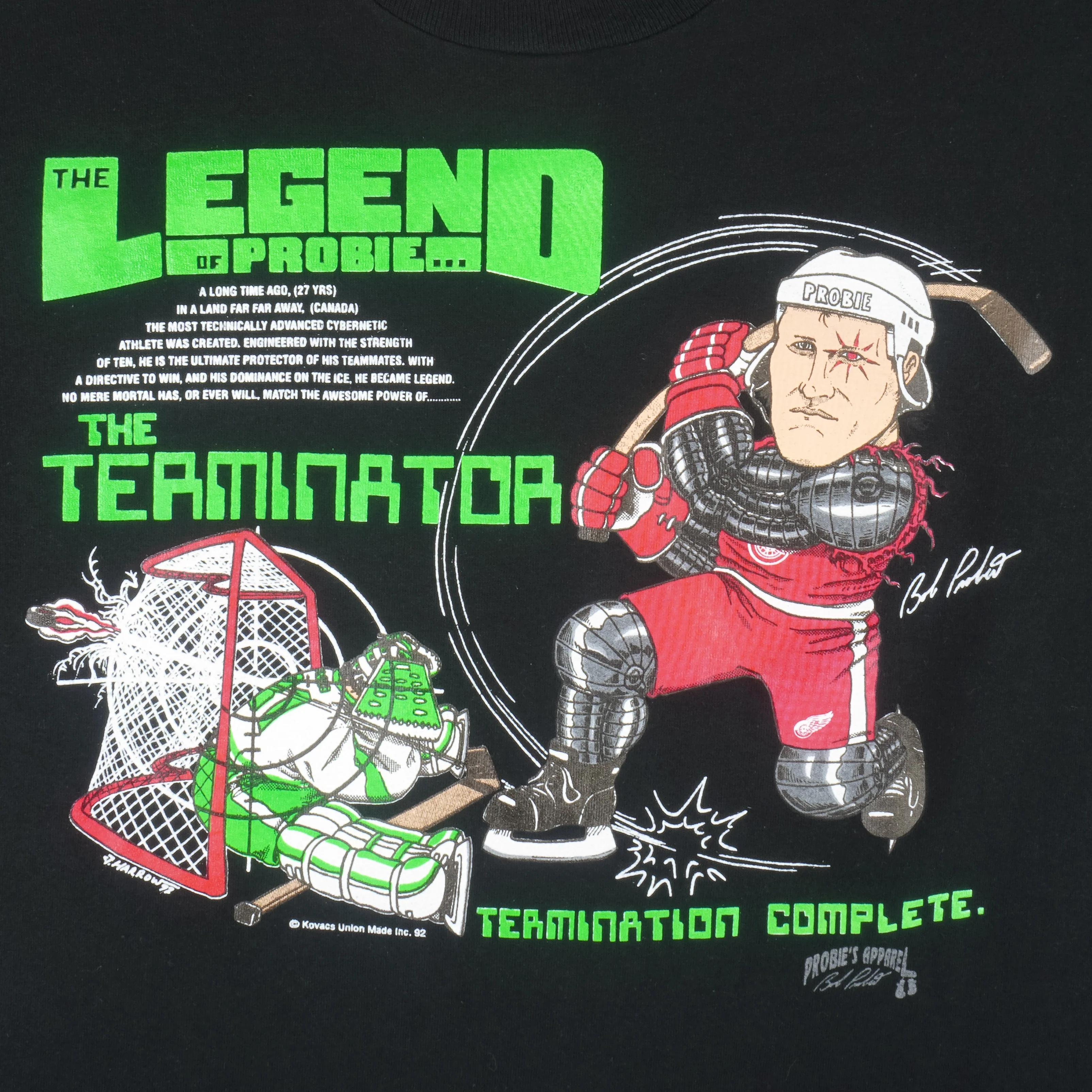 NHL - Detroit Red Wings Caricature Single Stitch T-Shirt 1992 XX-Large - Image 3