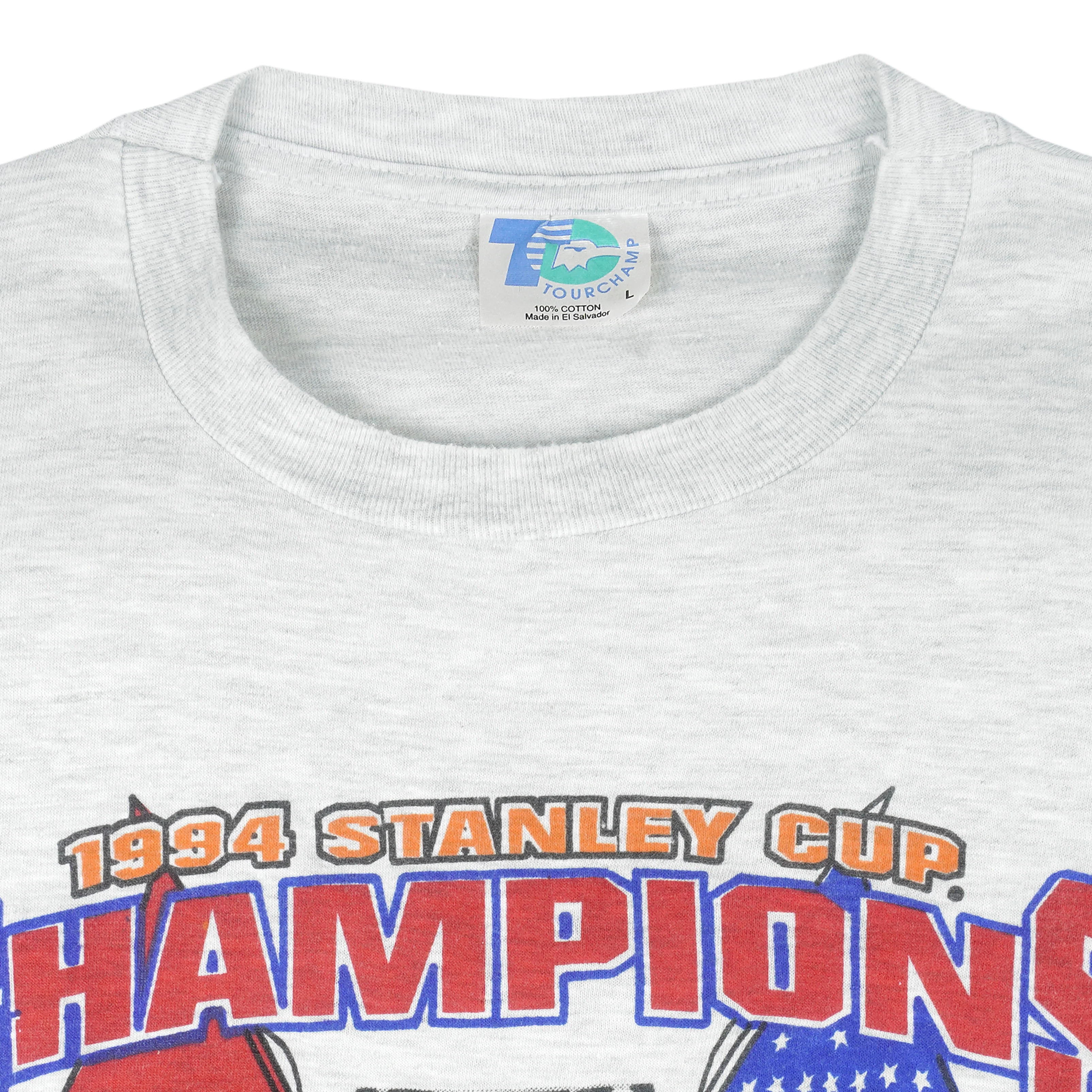 NHL - Grey New York Rangers Stanley Cup Champions T-Shirt 1994 Large - Image 4