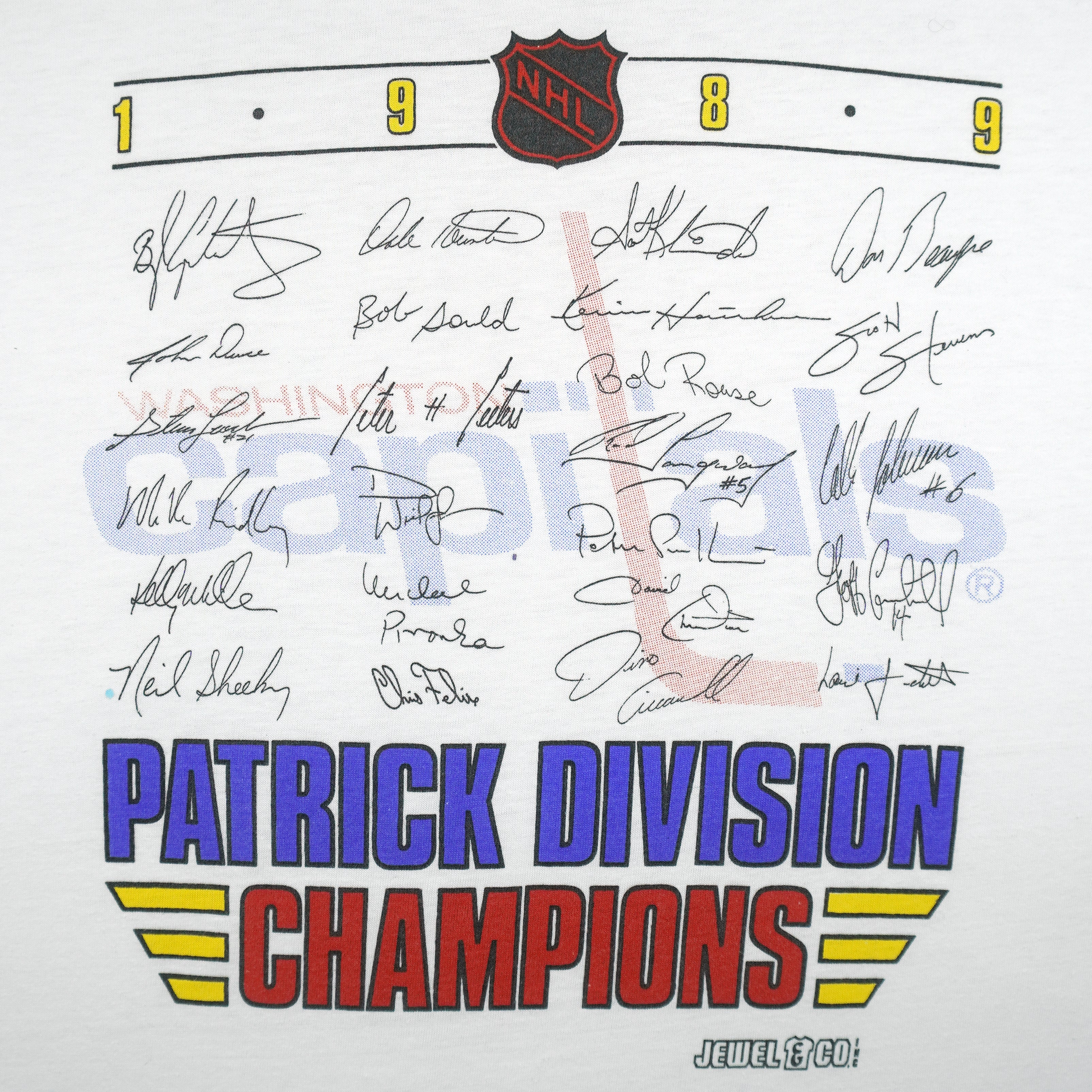 NHL (Hanes) - Washington Capitals Patrick Division Autographed T-Shirt 1989 XX-Large - Image 4