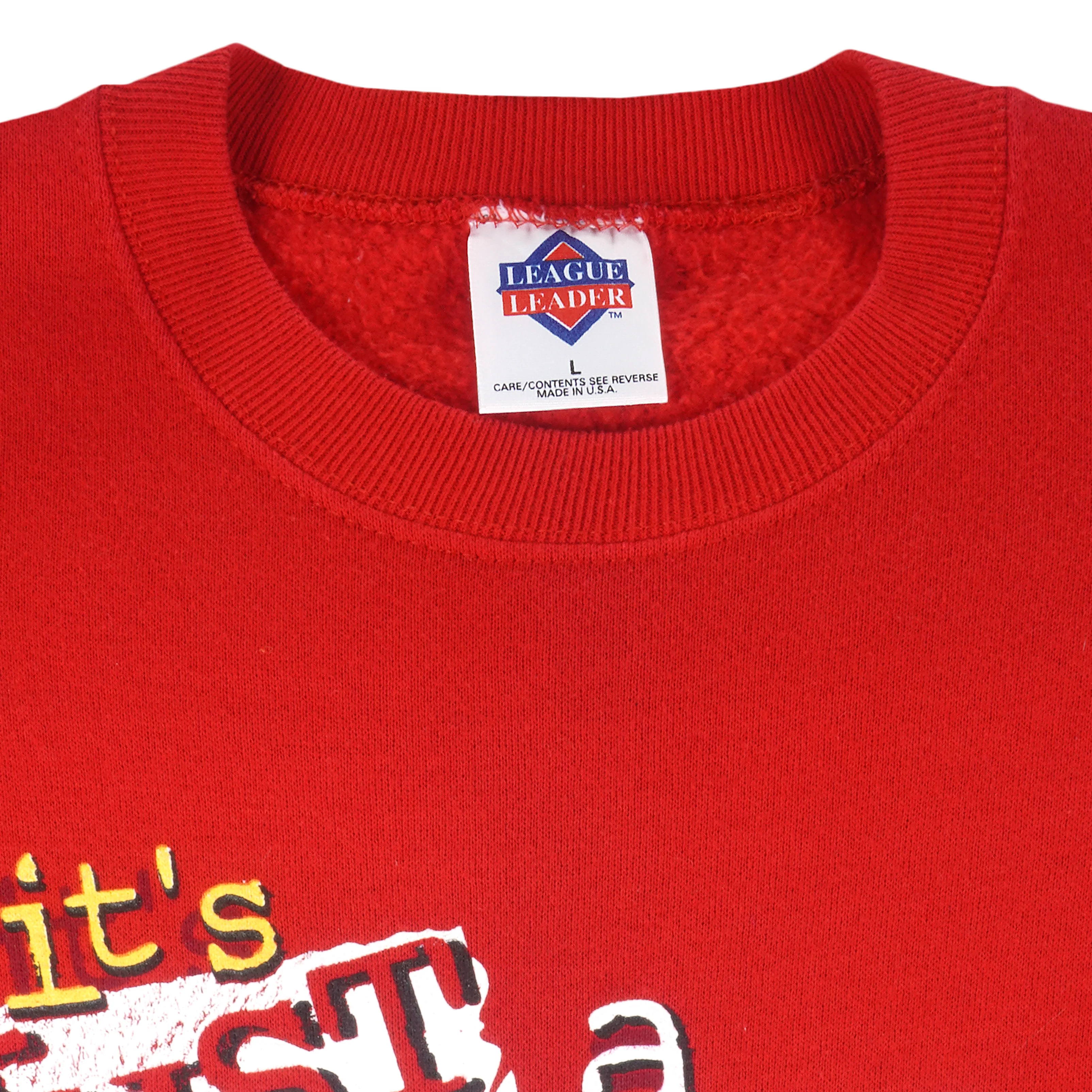 NHL (League Leader) - Chicago Blackhawks Its Just A Game Crew Neck Sweatshirt 1990s Large - Image 4