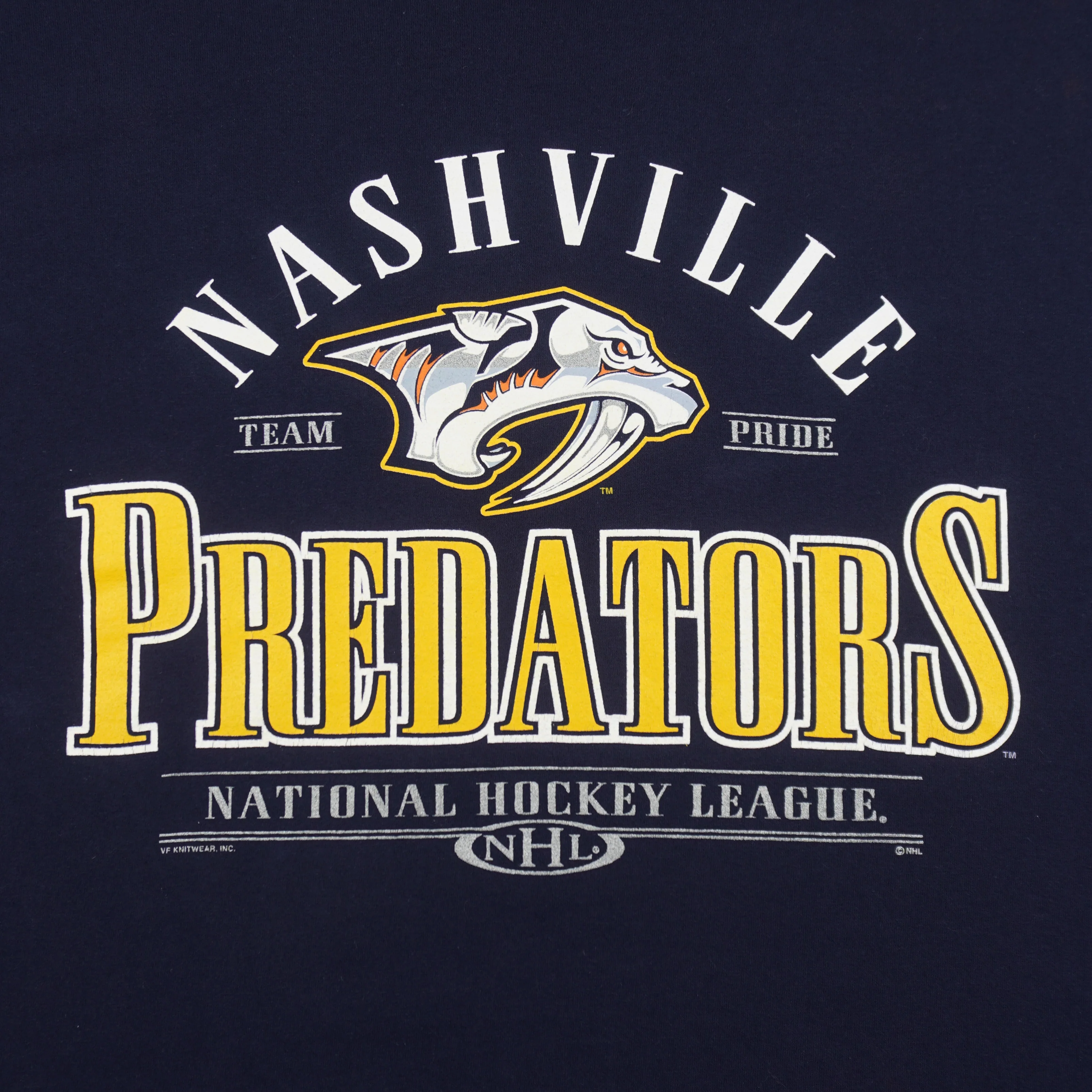 NHL (Lee) - Nashville Predators Spell-Out T-Shirt 1990s XX-Large - Image 4