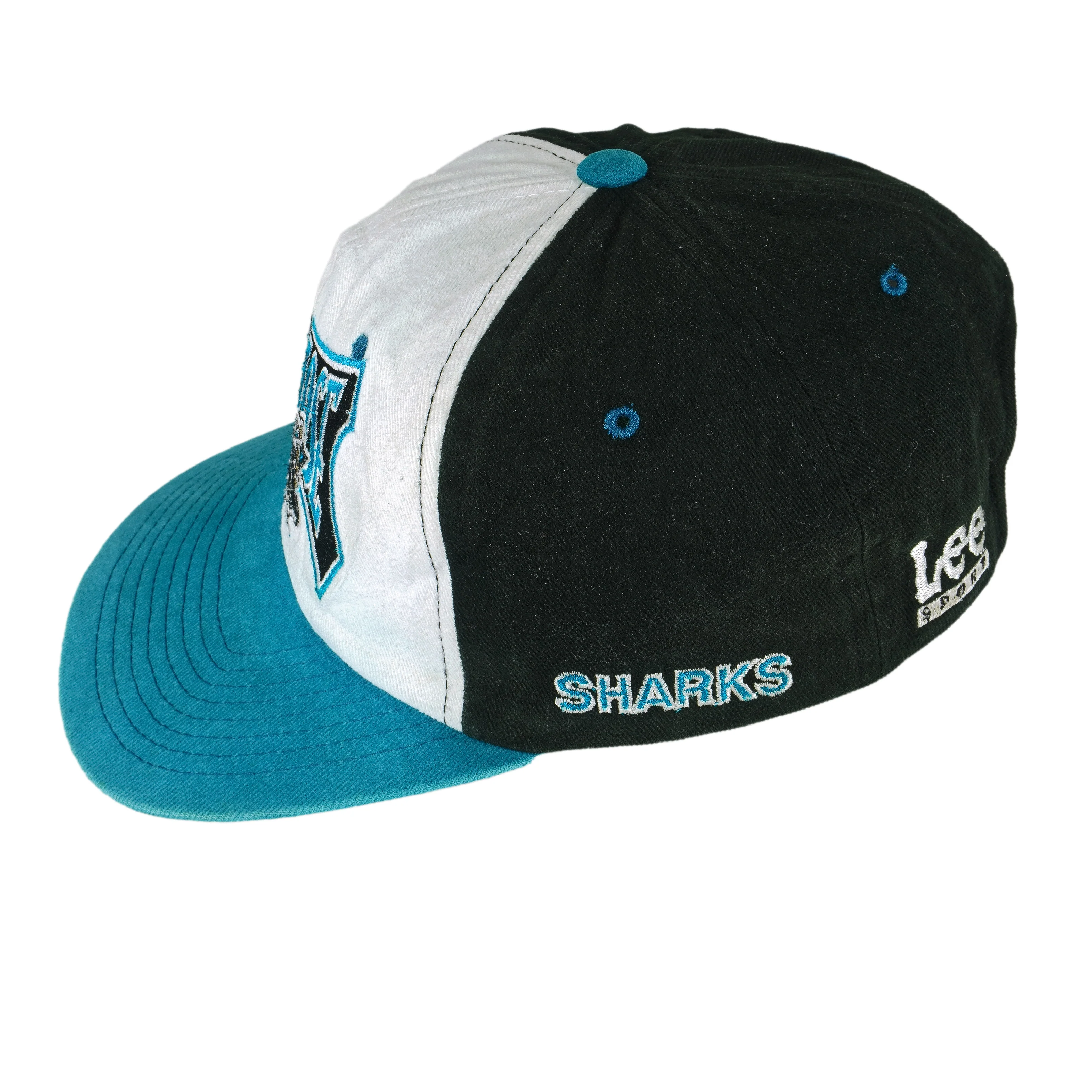 NHL (Lee) - San Jose Sharks Embroidered Snapback Hat 1990s OSFA - Image 4