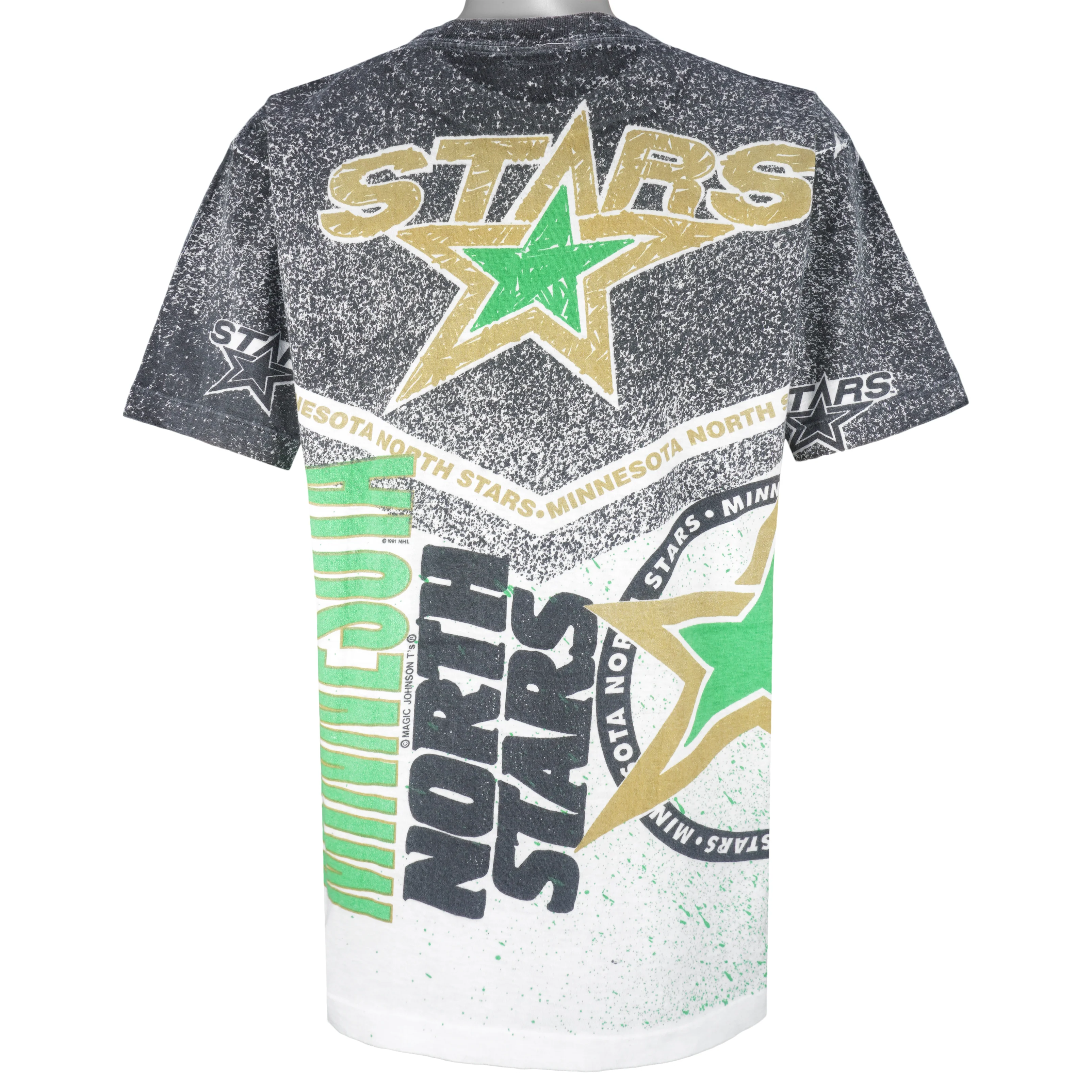 NHL (Magic Johnson T's) - Minnesota North Stars All Over Print T-Shirt 1991 X-Large - Image 2