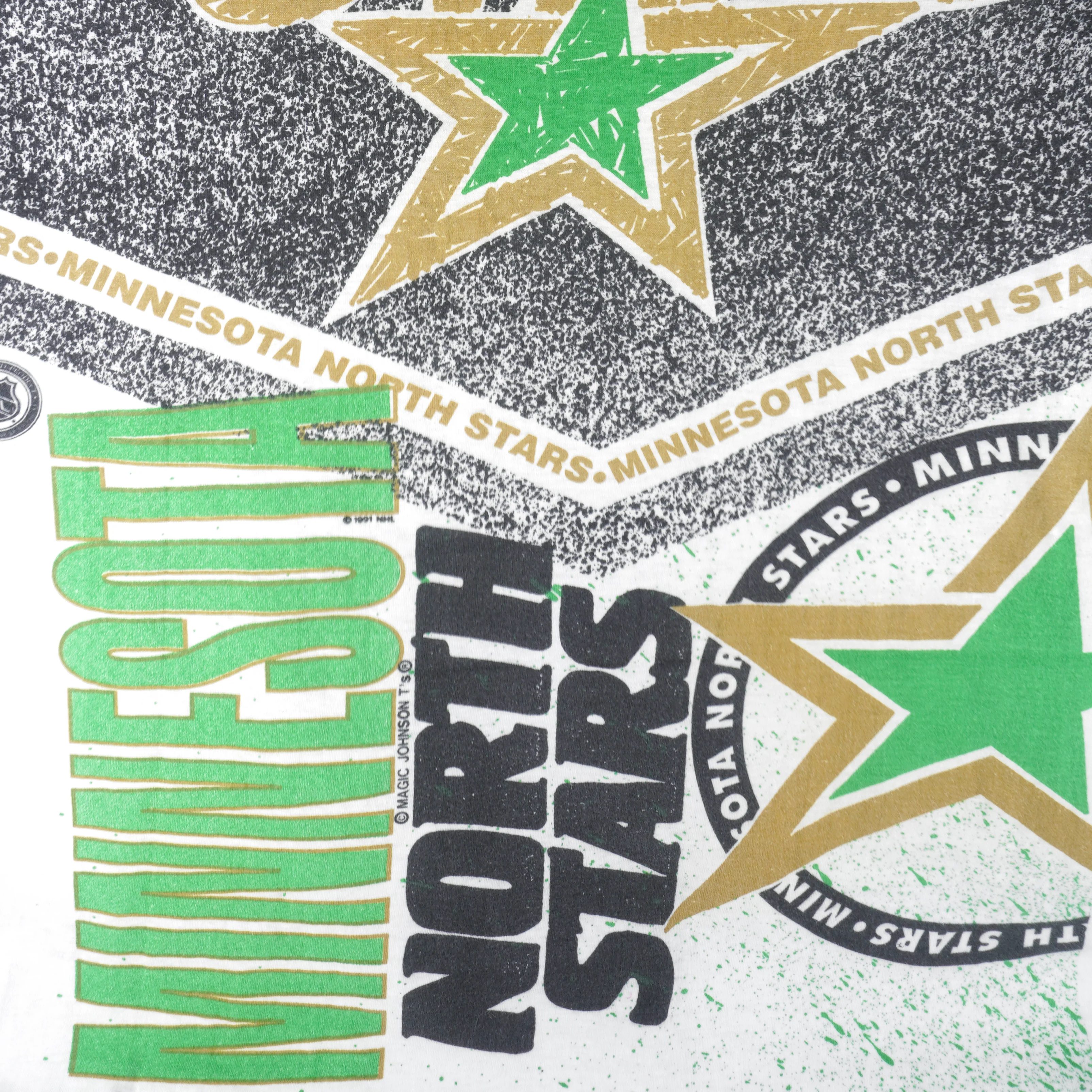 NHL (Magic Johnson T's) - Minnesota North Stars All Over Print T-Shirt 1991 X-Large - Image 3