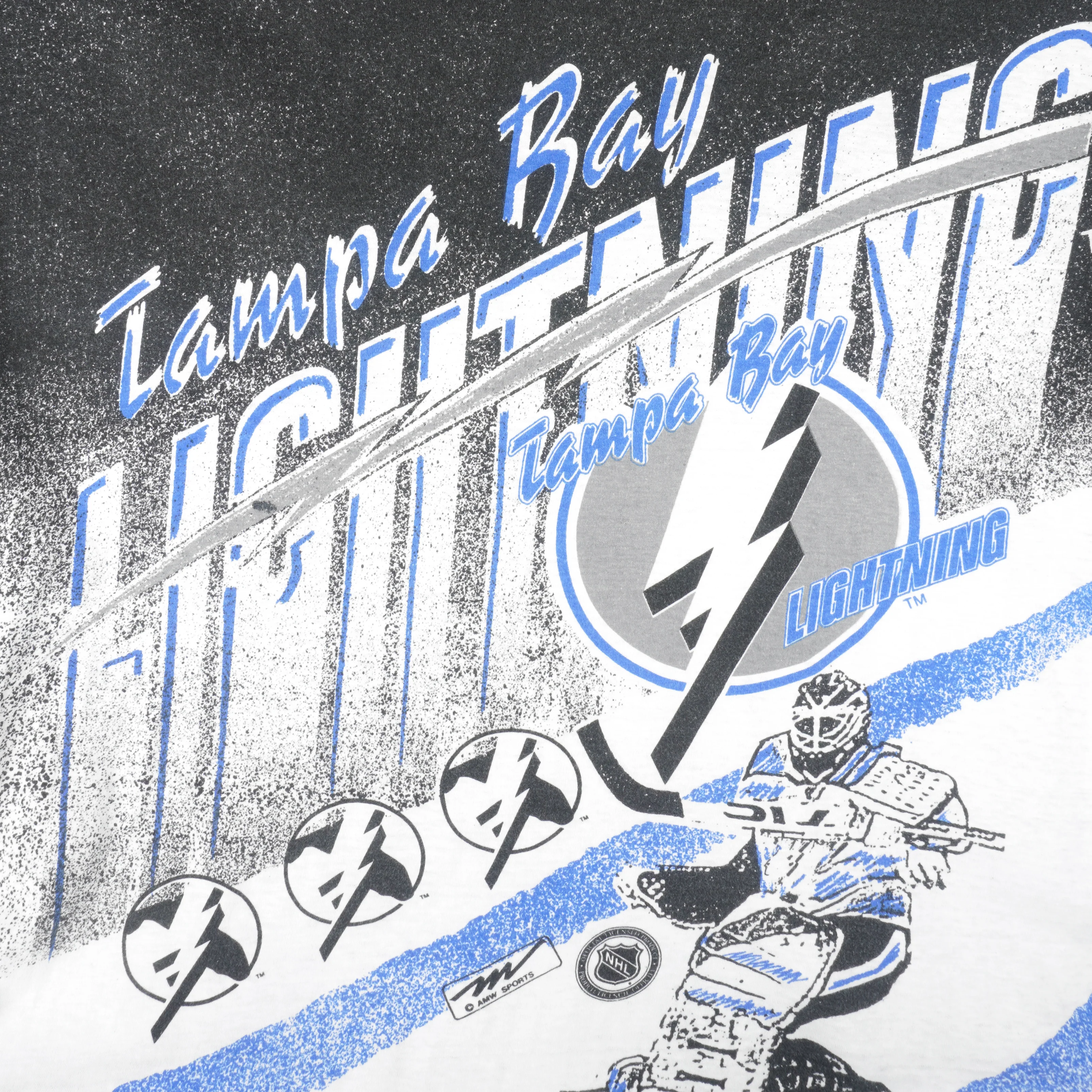 NHL (Magic Johnson T's) - Tampa Bay Lightning All Over Print T-Shirt 1990s X-Large - Image 3