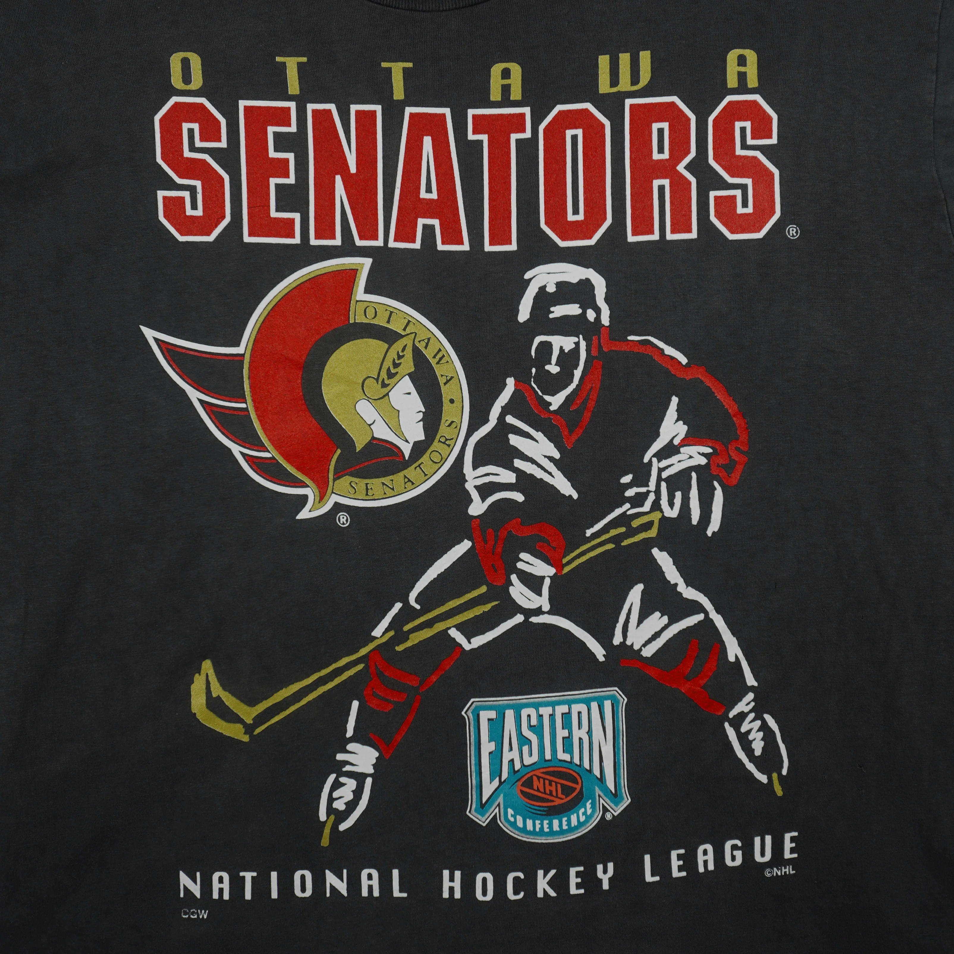 NHL (My Favourite Team) - Ottawa Senators Single Stitch T-Shirt 1990s Large - Image 3