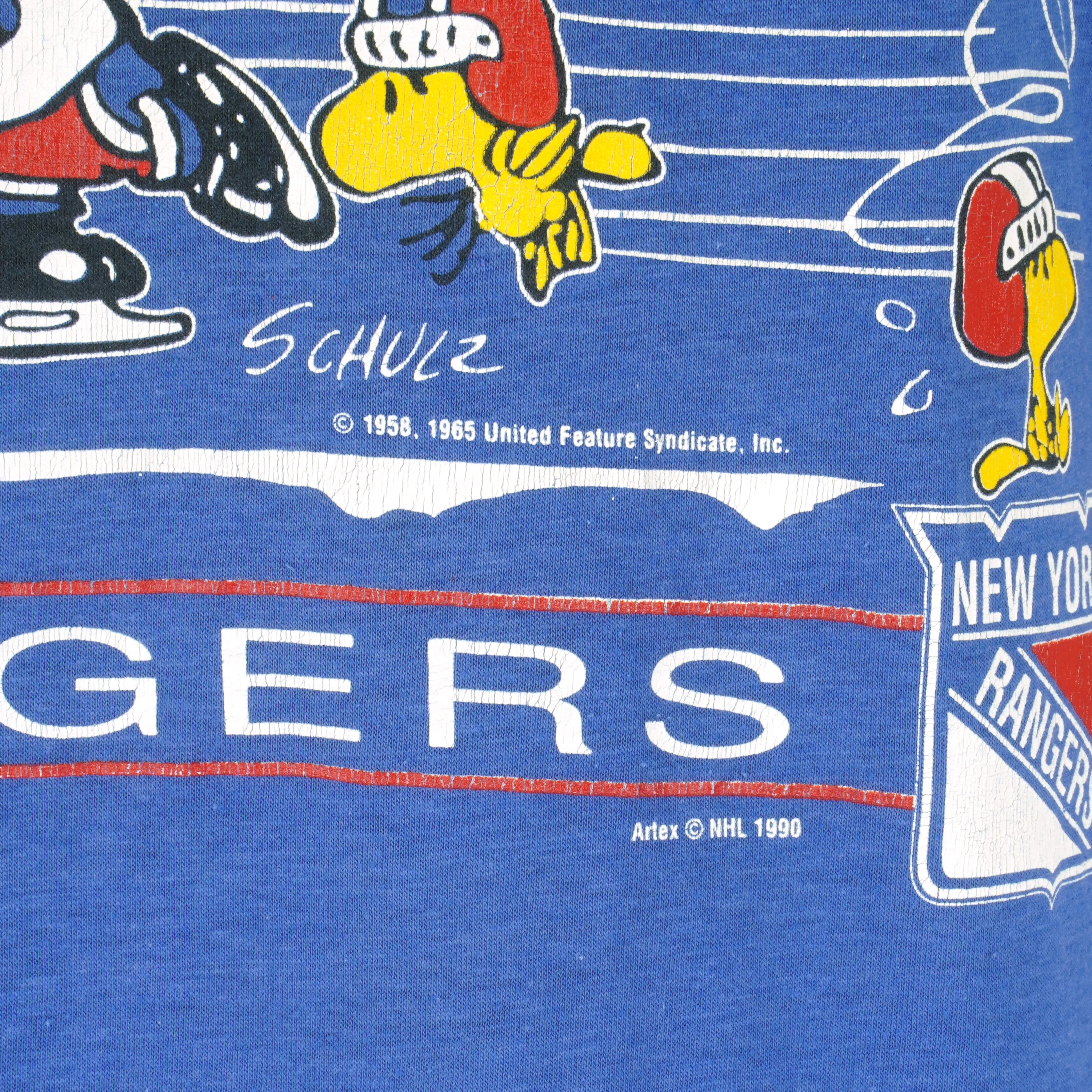 NHL - New York Rangers X Snoopy T-Shirt 1990 Large - Image 3