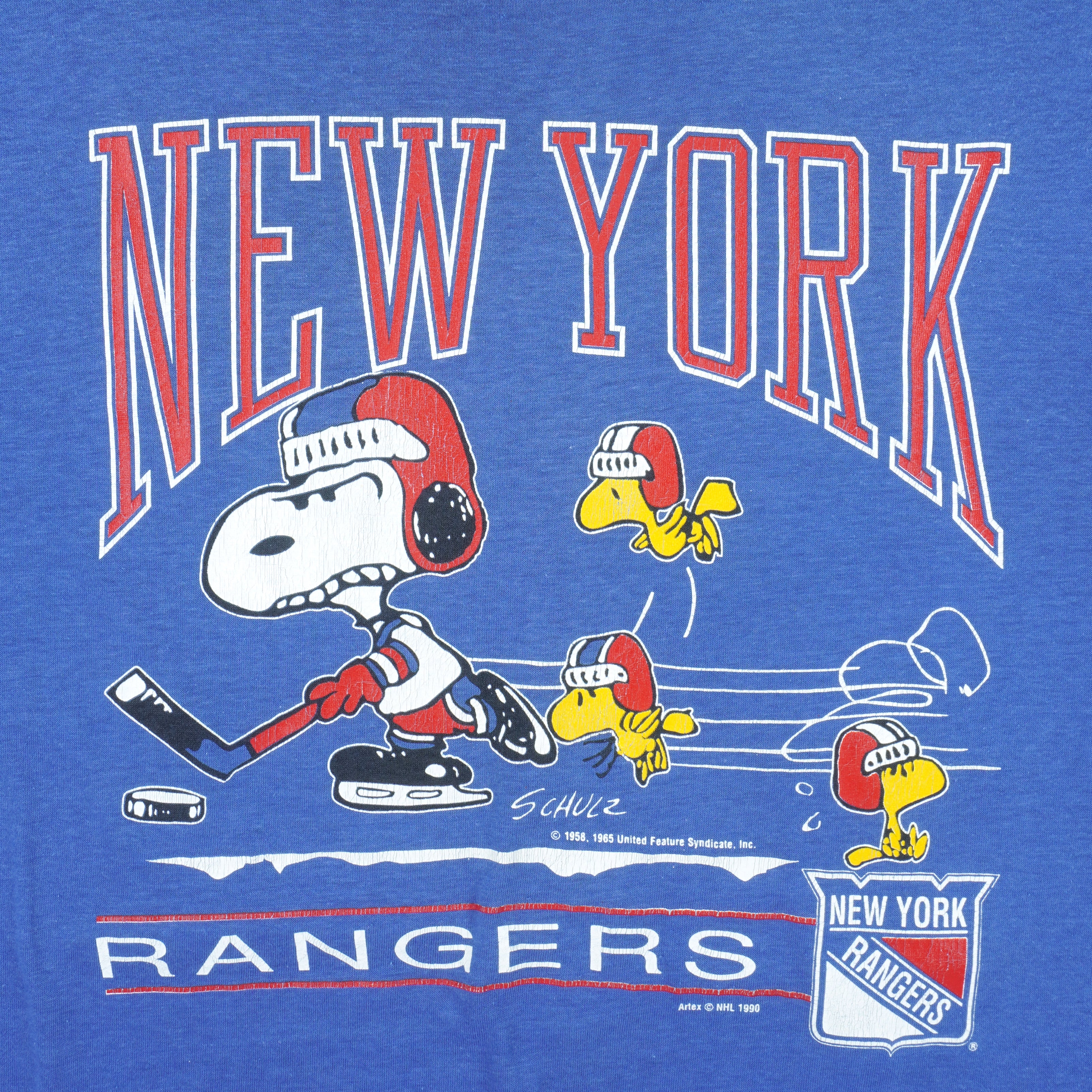 NHL - New York Rangers X Snoopy T-Shirt 1990 Large - Image 4