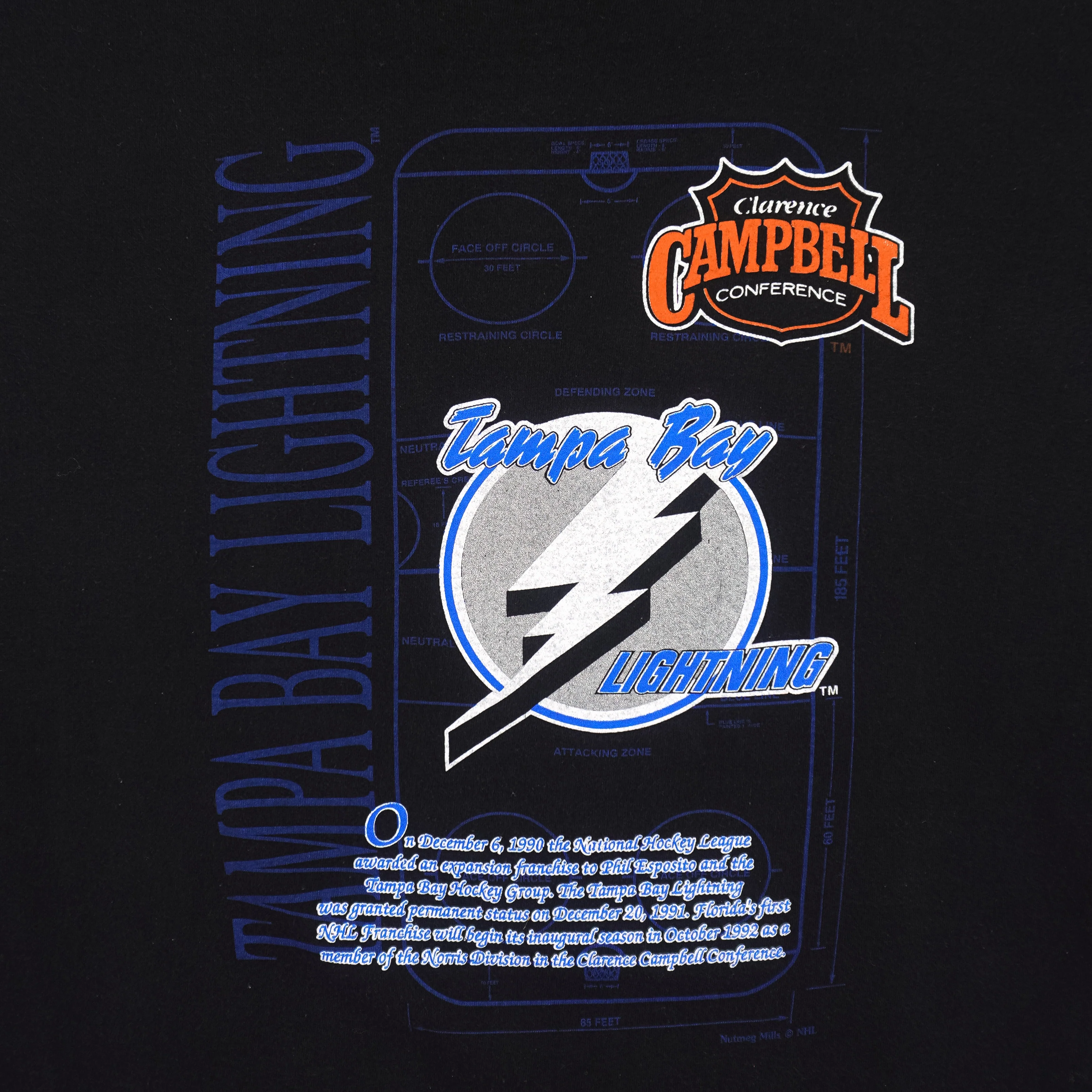 NHL (Nutmeg) - Tampa Bay Lightning Spell-Out T-Shirt 1990s Large - Image 3