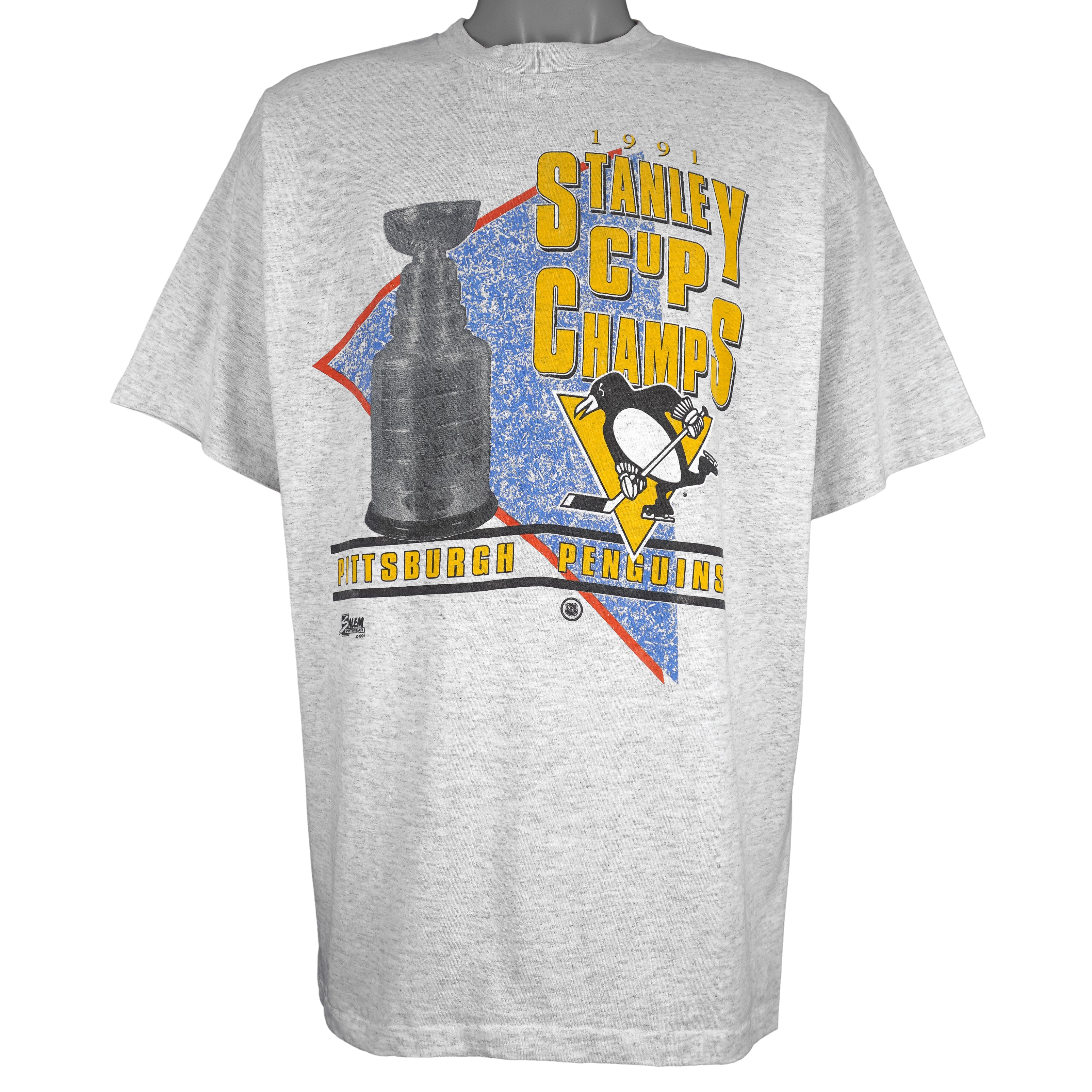 NHL (Salem) - Pittsburgh Penguins Stanley Cup Champions T-Shirt 1991 X-Large